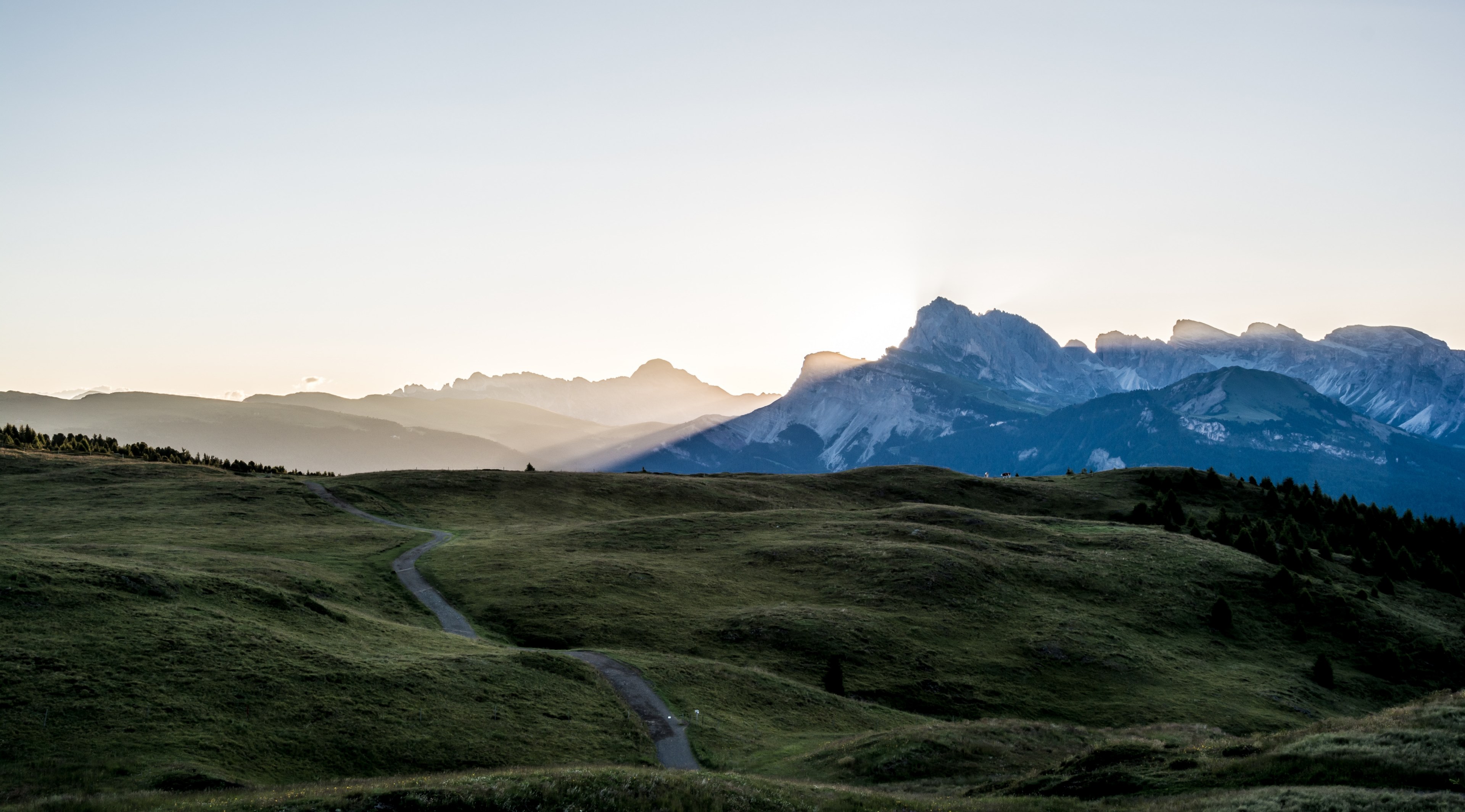 sunshine hill dolomite and sunrise 4k, HD Wallpaper