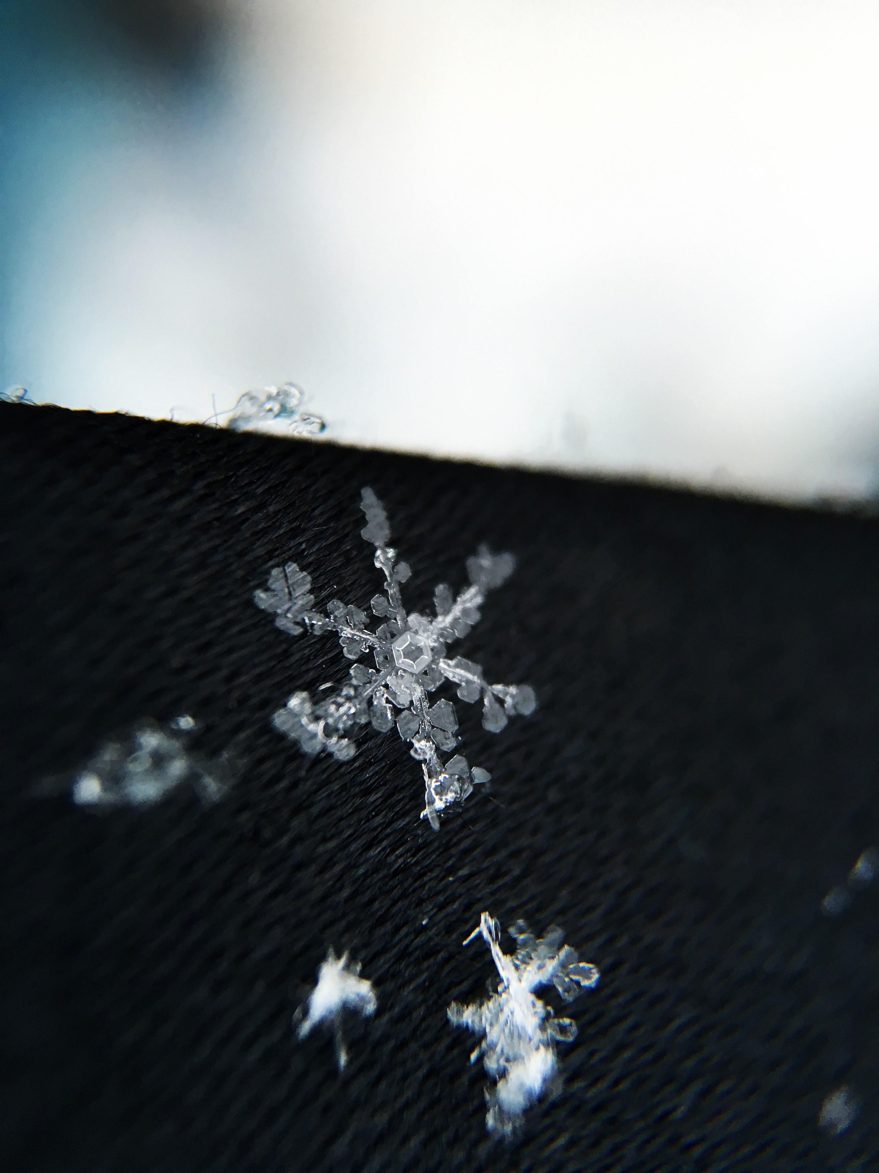 macro photography crystal texture and snow hd, 4k, Phone HD Wallpaper