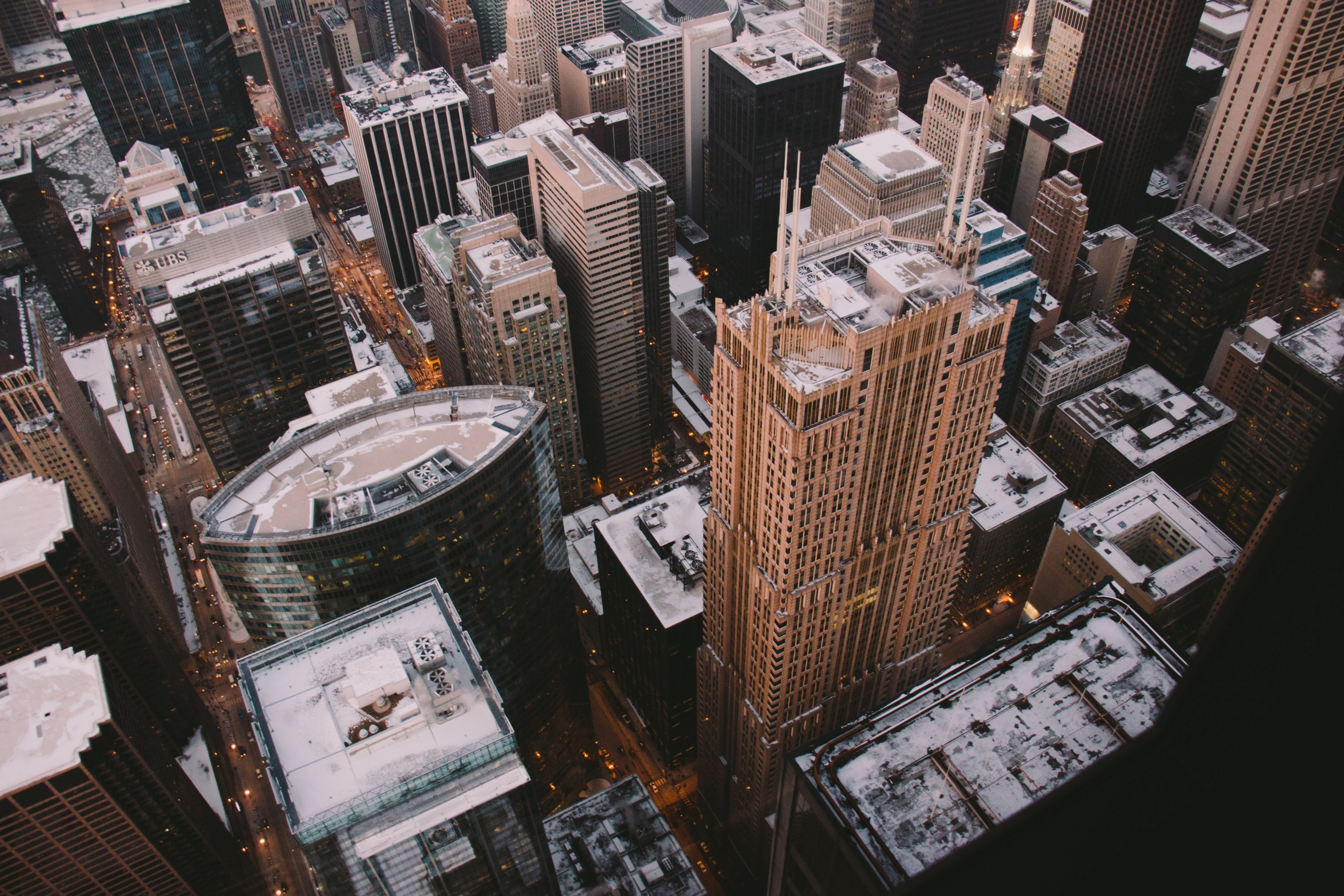 a high shot of high rises in a city, high rises from above 4k, HD Wallpaper