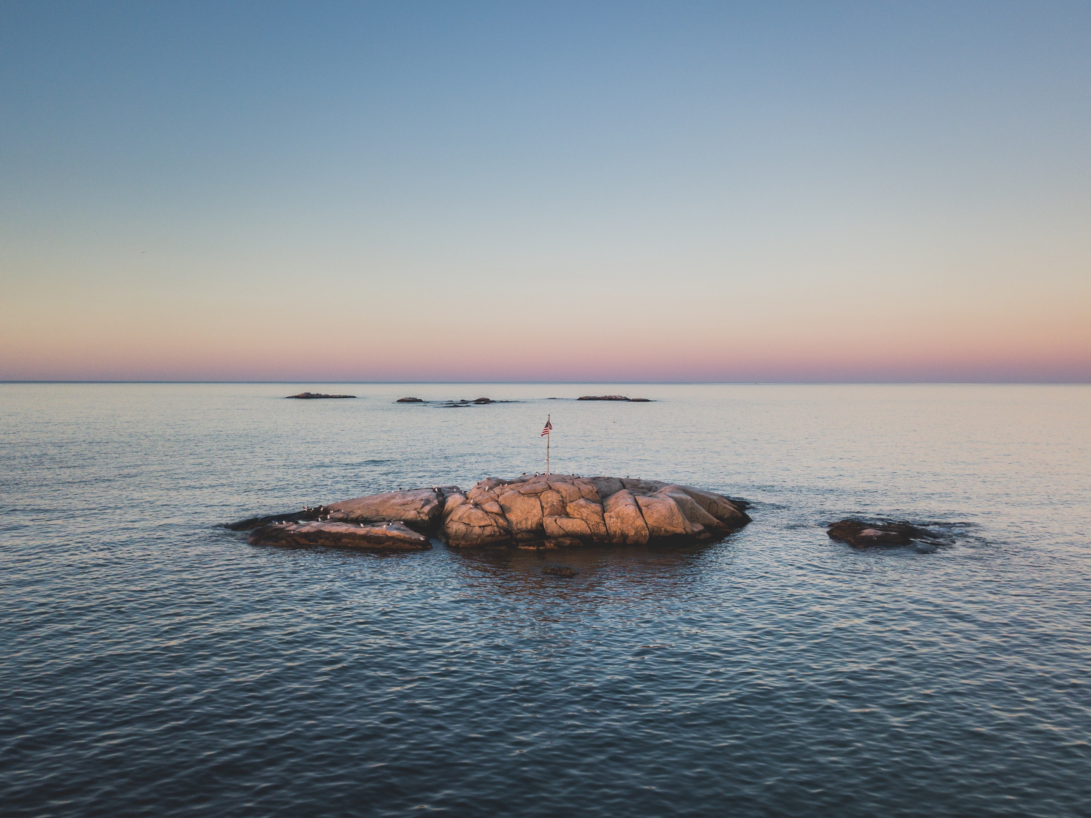 rock ocean water and island 4k, HD Wallpaper