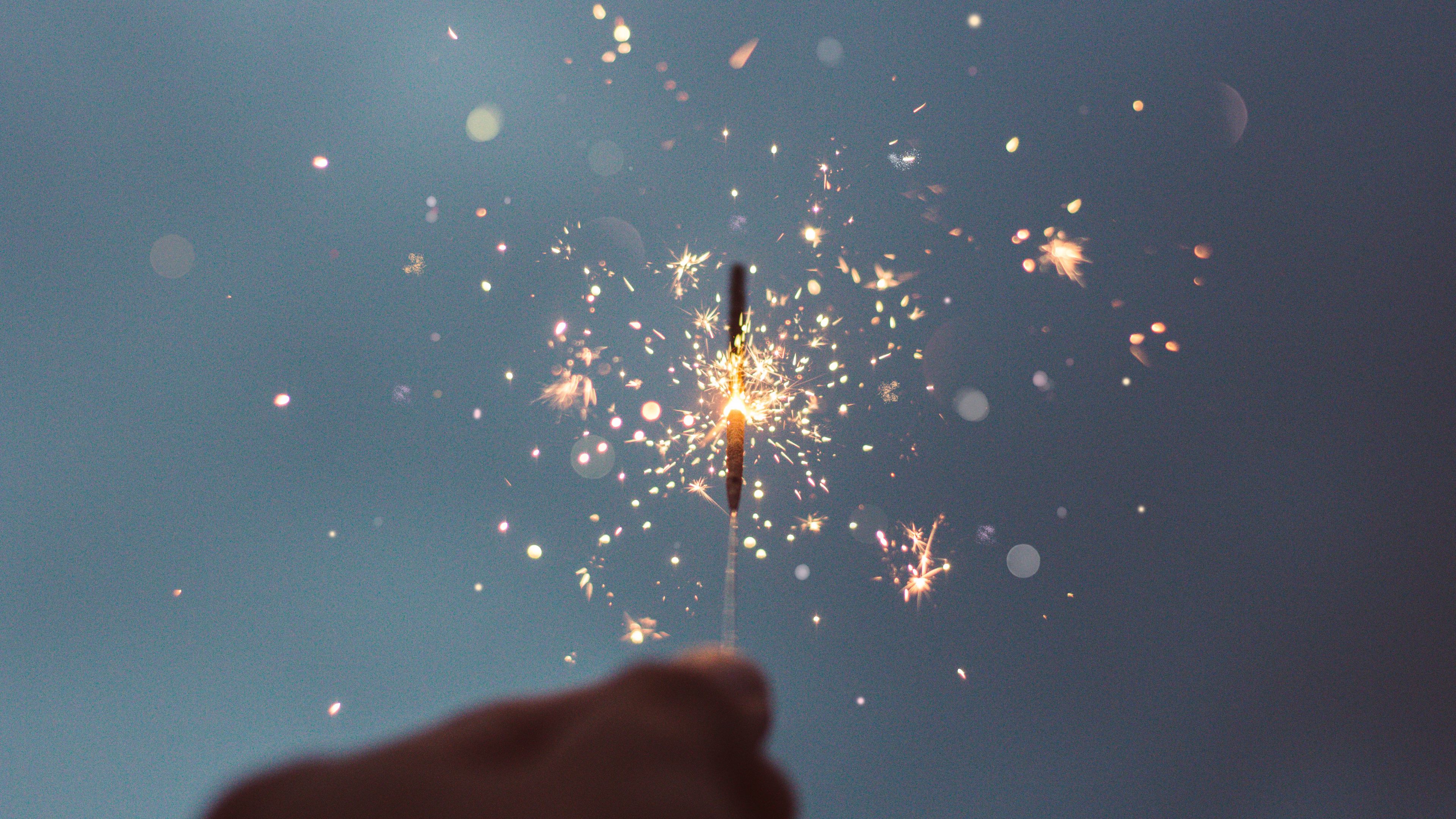bengal fire, sparks, glitter, 4k, HD Wallpaper