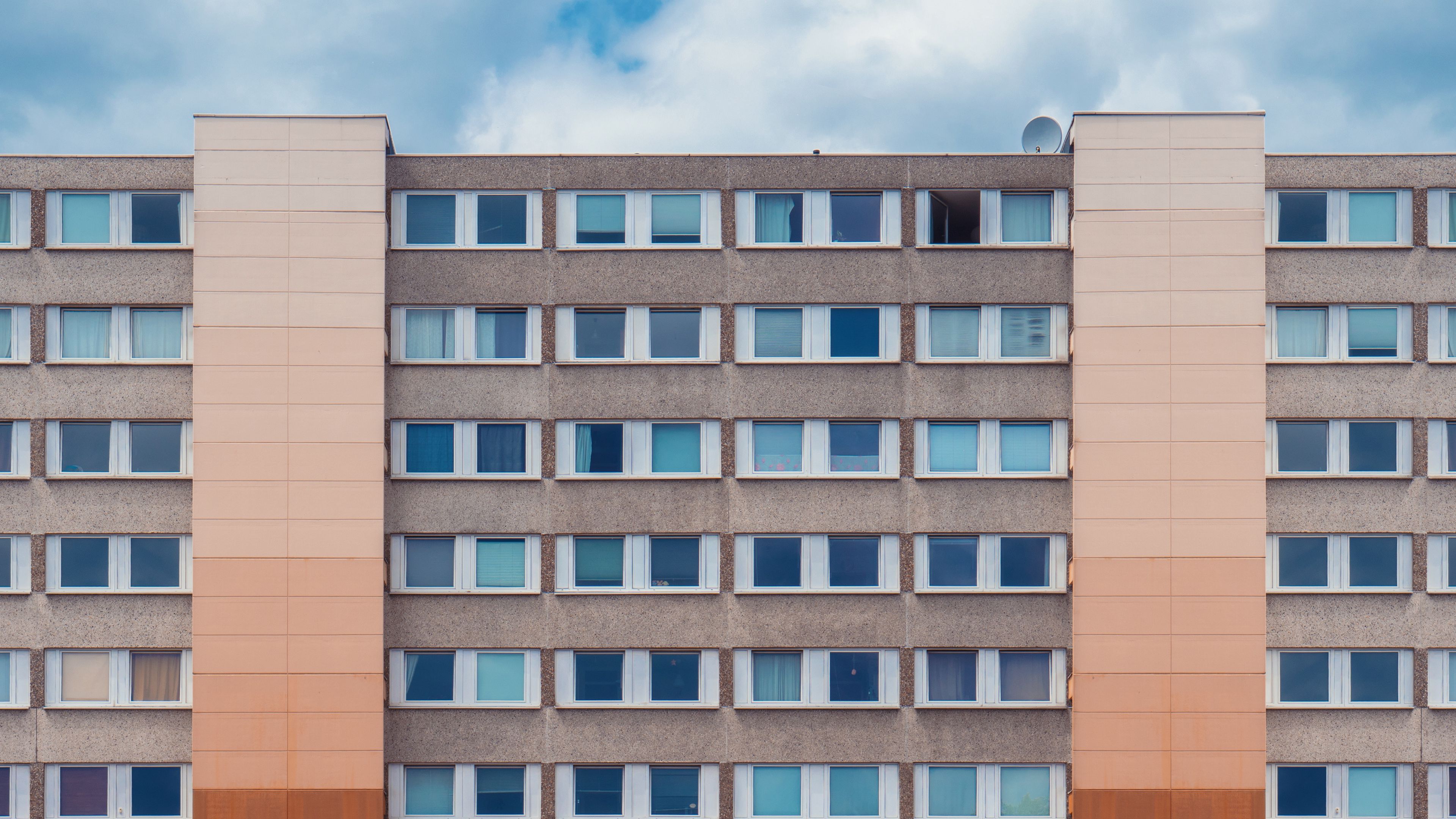 facade, building, windows, architecture, 4k, HD Wallpaper