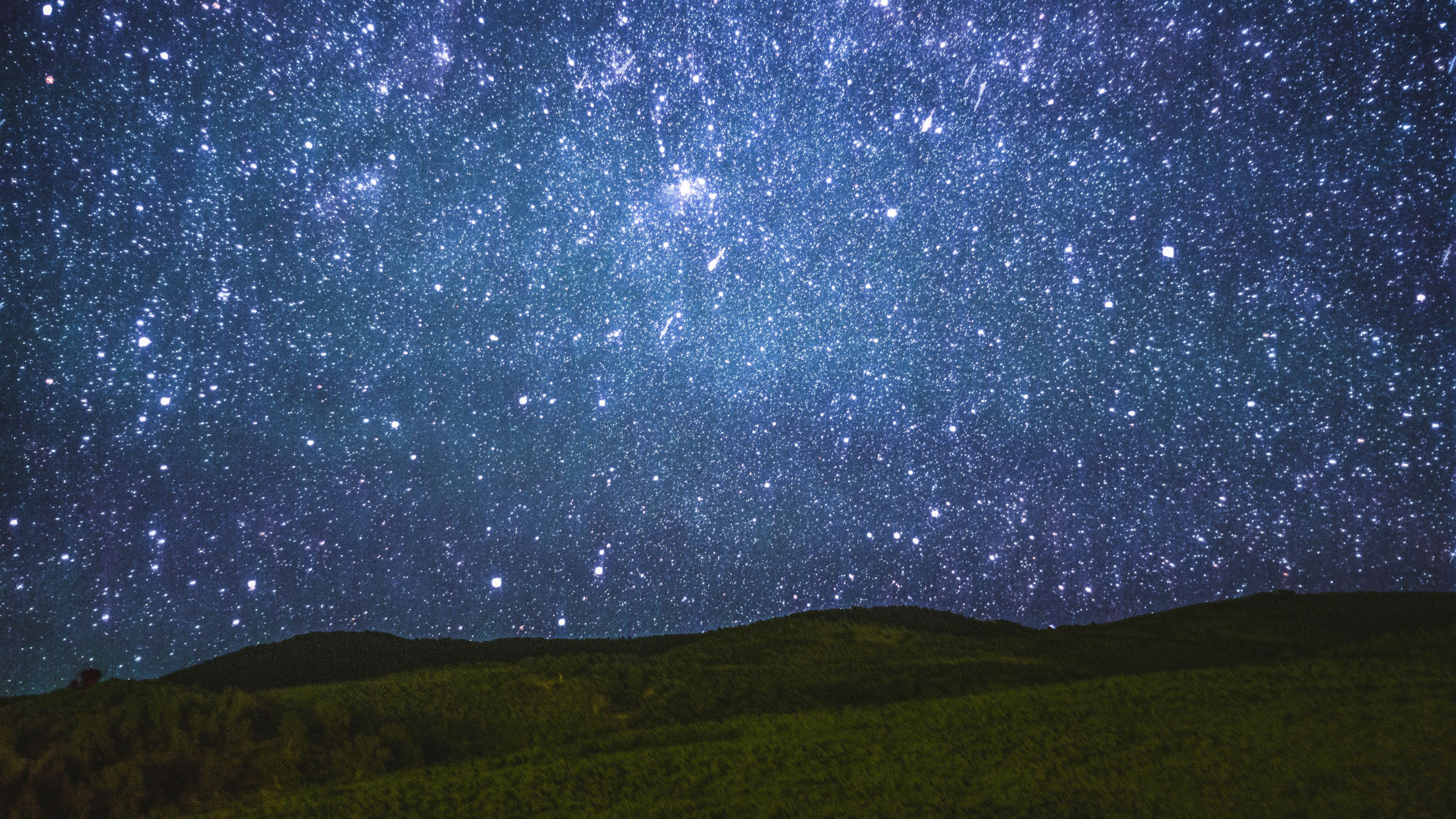 starry sky, stars, sky, night, 4k, HD Wallpaper