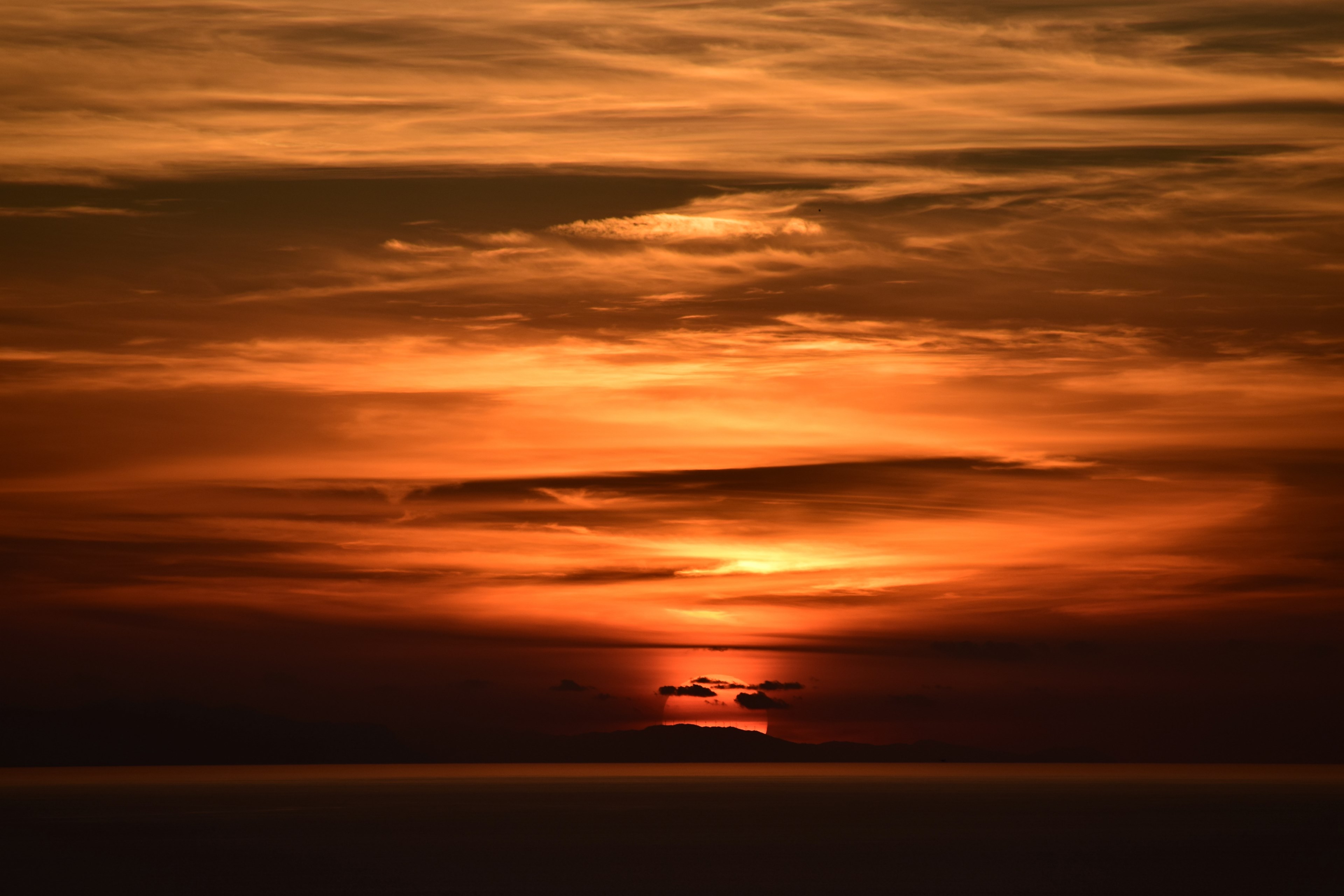 sunset sunrise orange and dramatic sky 4k, HD Wallpaper