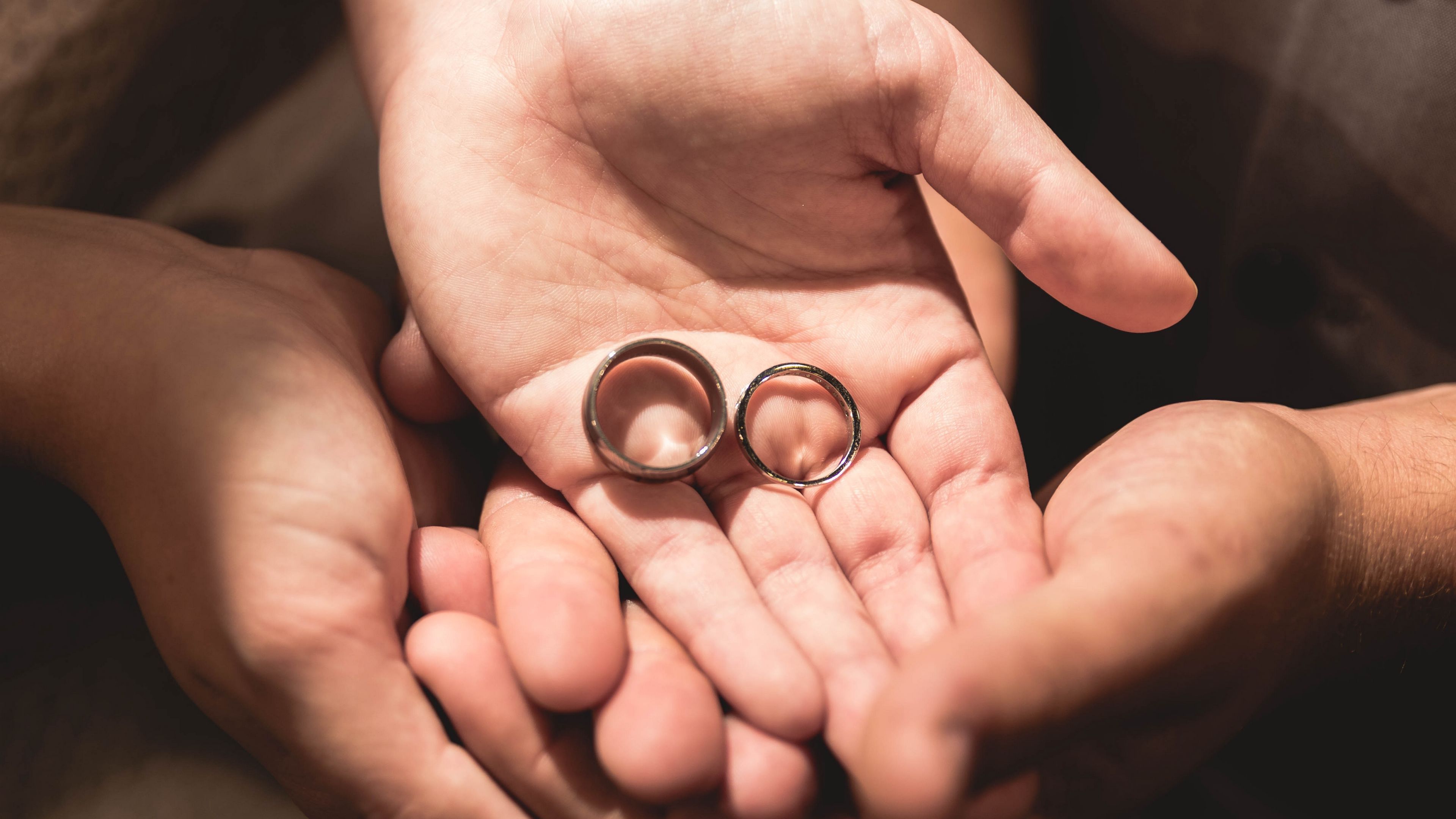 hands, rings, love, betrothal, 4k, HD Wallpaper