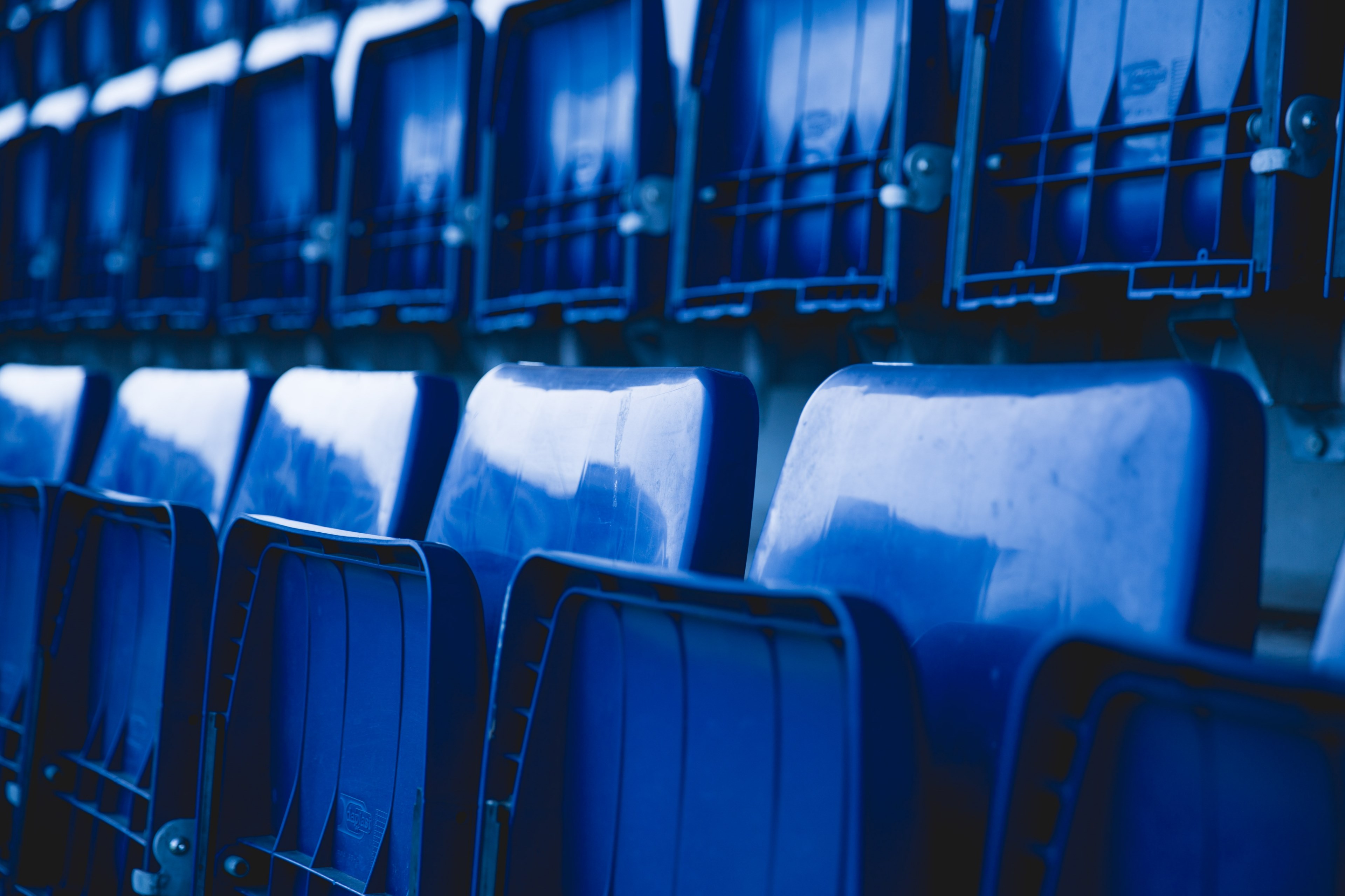 blue seat chair and stadium 4k, HD Wallpaper