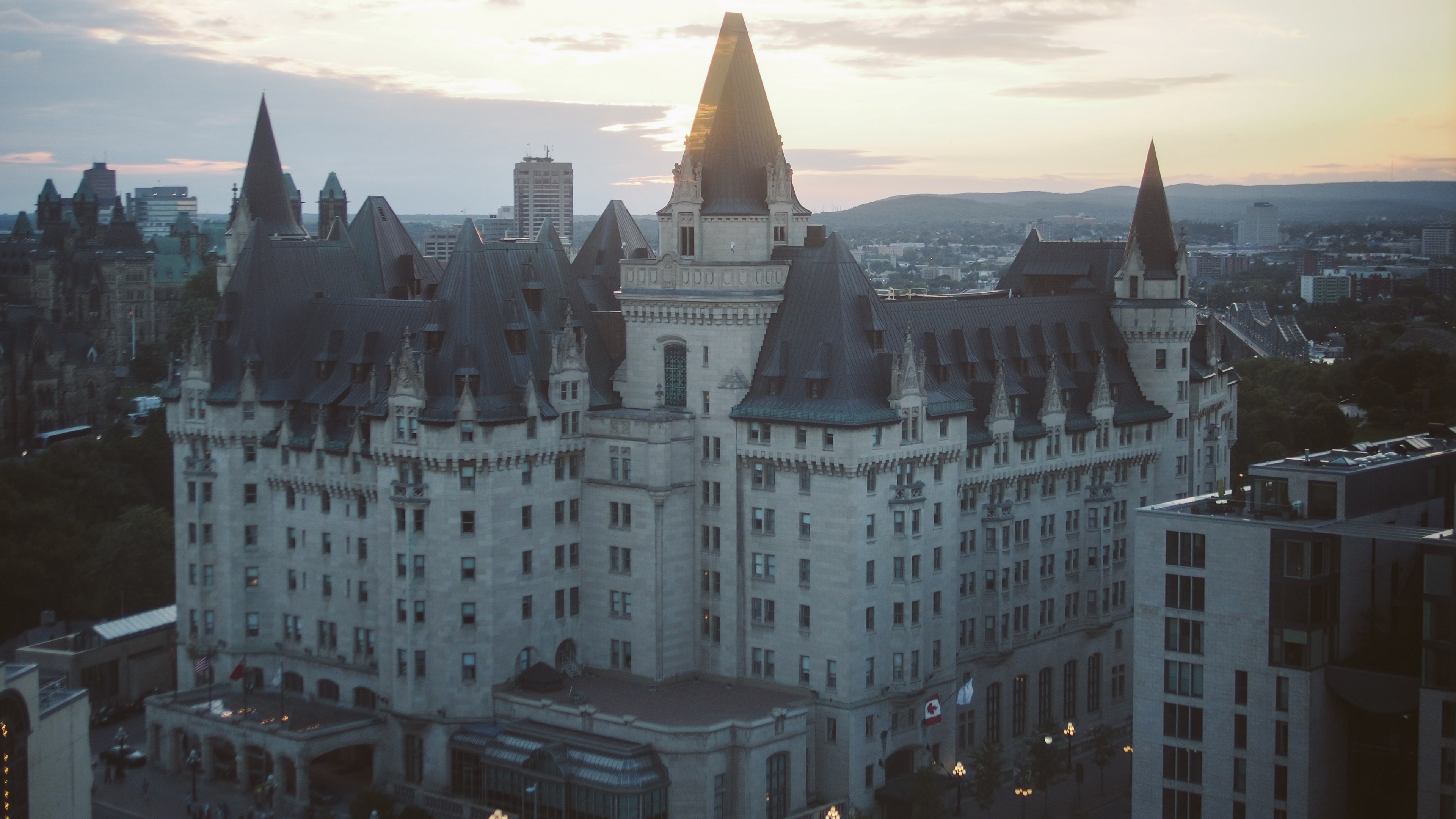 building fairmont frontenac and chateau 4k, HD Wallpaper