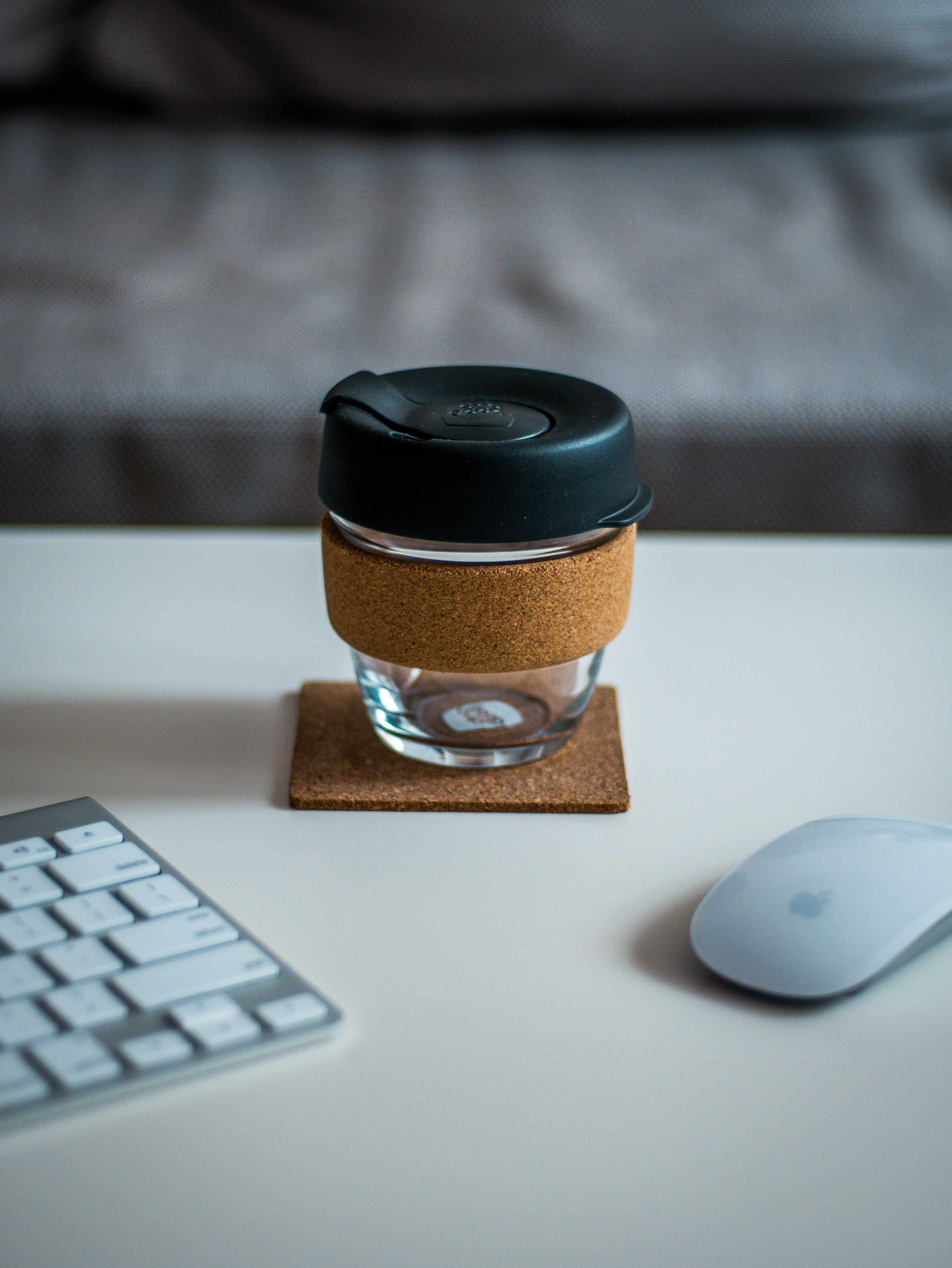 a small espresso cup with a lid on a desk, cup of joy 4k, Phone HD Wallpaper