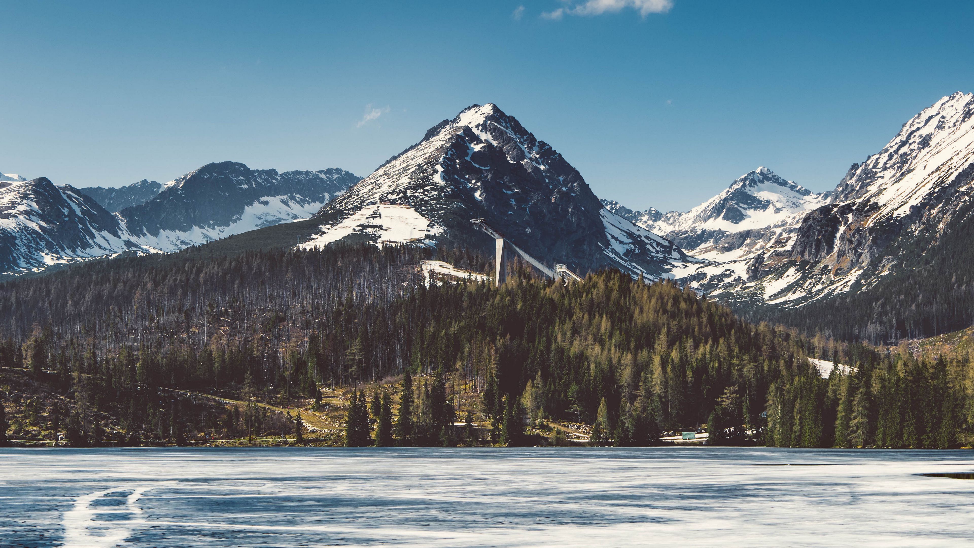 strba tarn, slovakia, mountains, lake, 4k, HD Wallpaper
