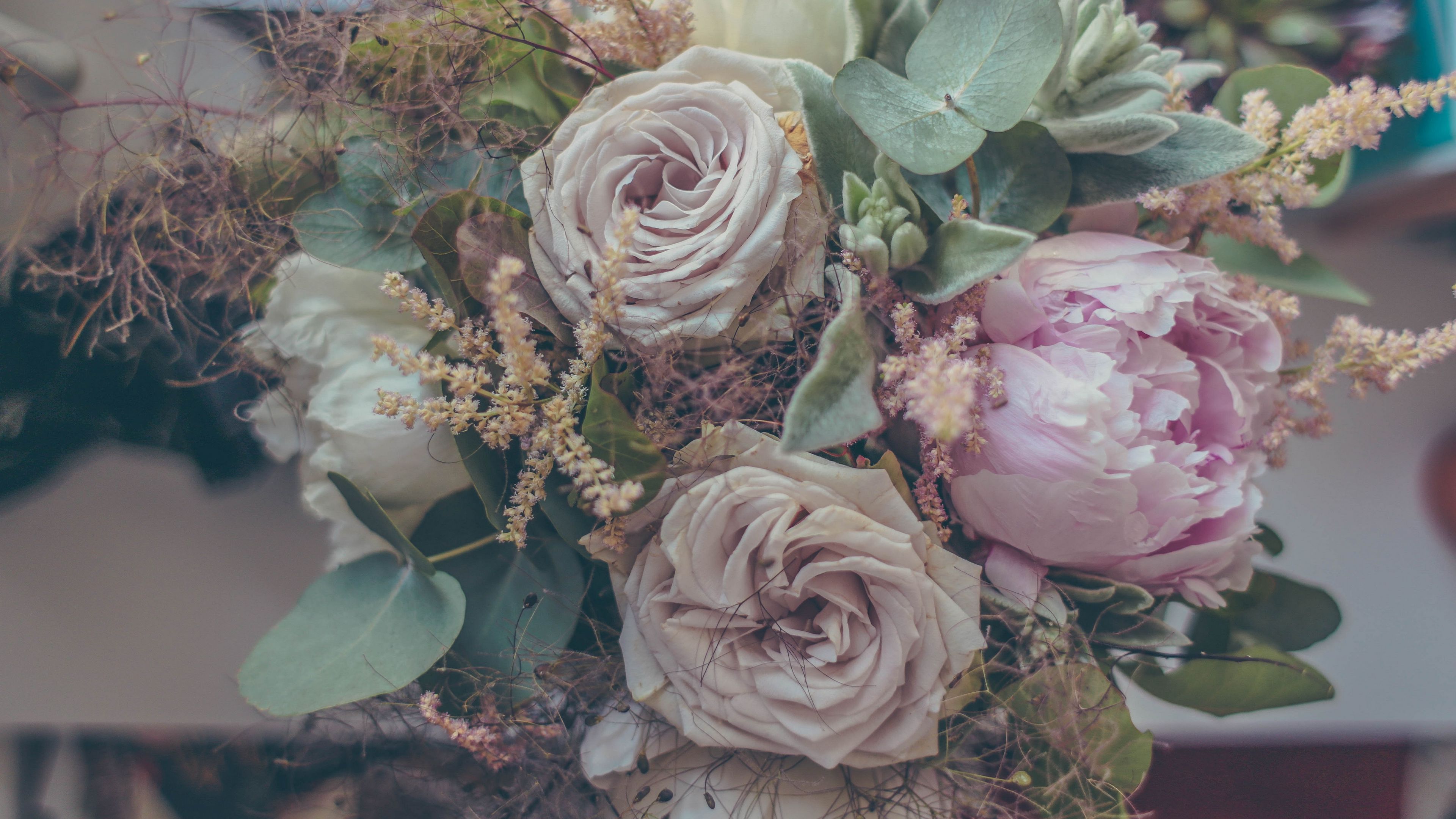 roses, bouquet, composition, decoration, 4k, HD Wallpaper