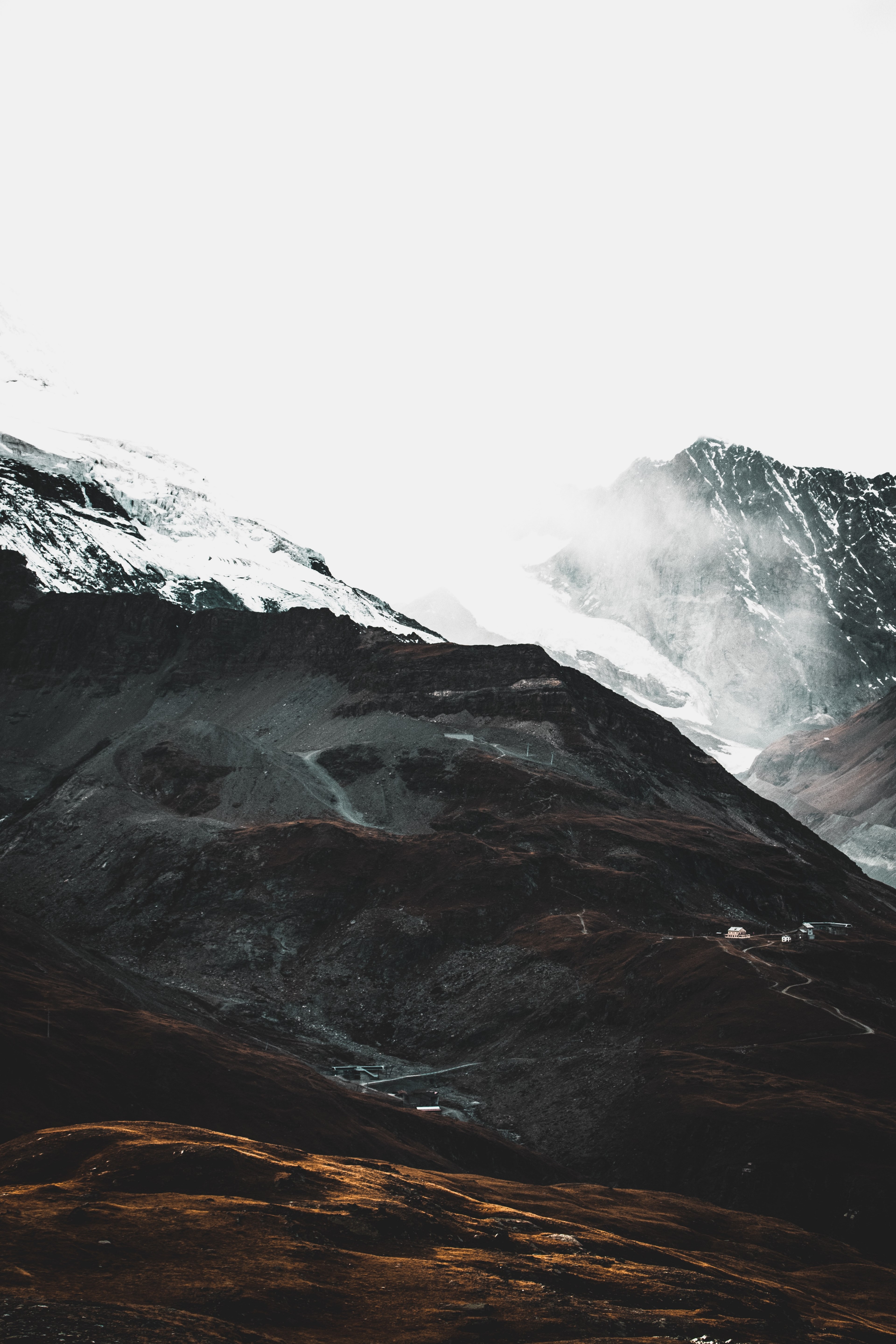 mountain peak summit and snow hd, 4k, Phone HD Wallpaper