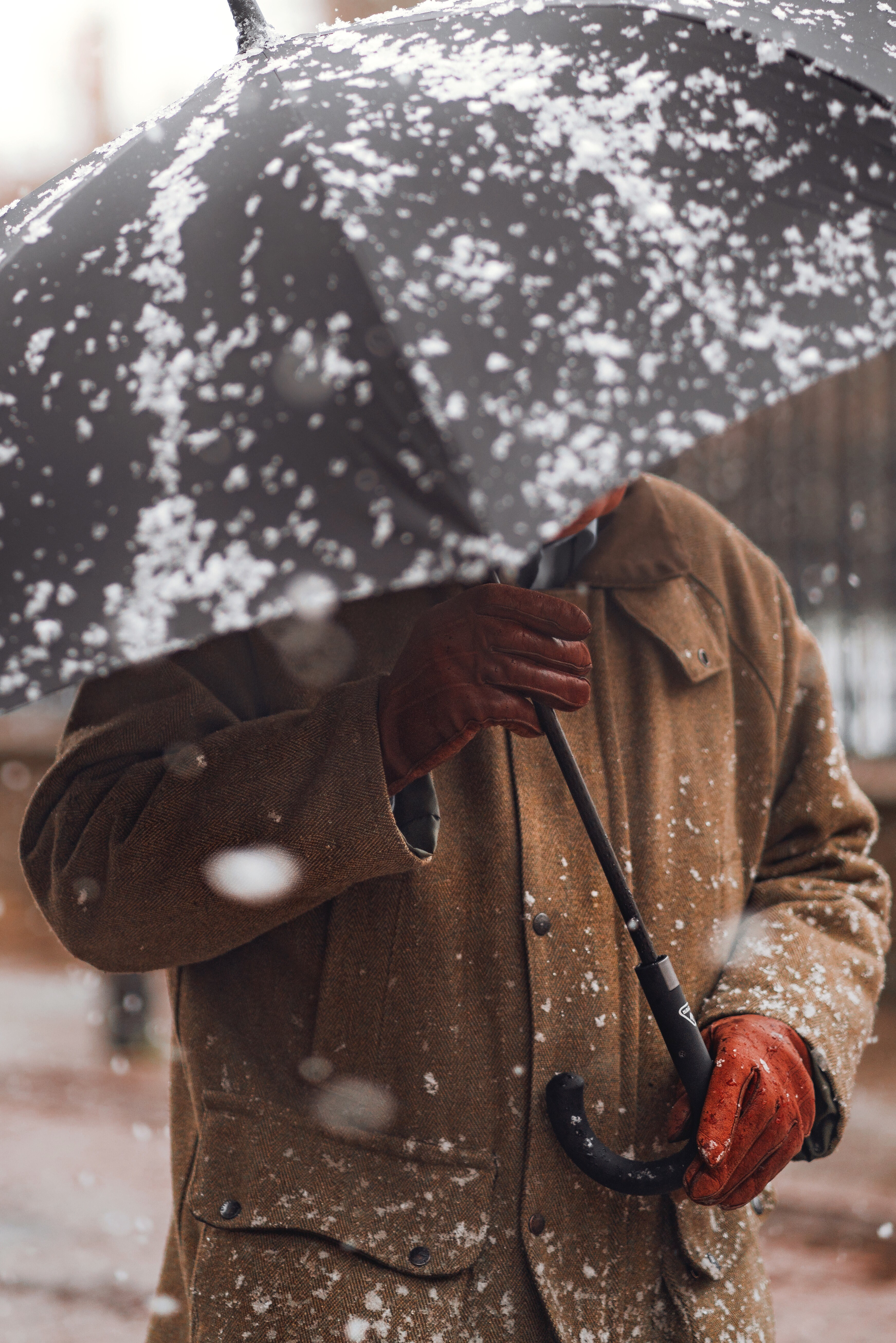 snow snowing snowflake and umbrella hd, 4k, Phone HD Wallpaper