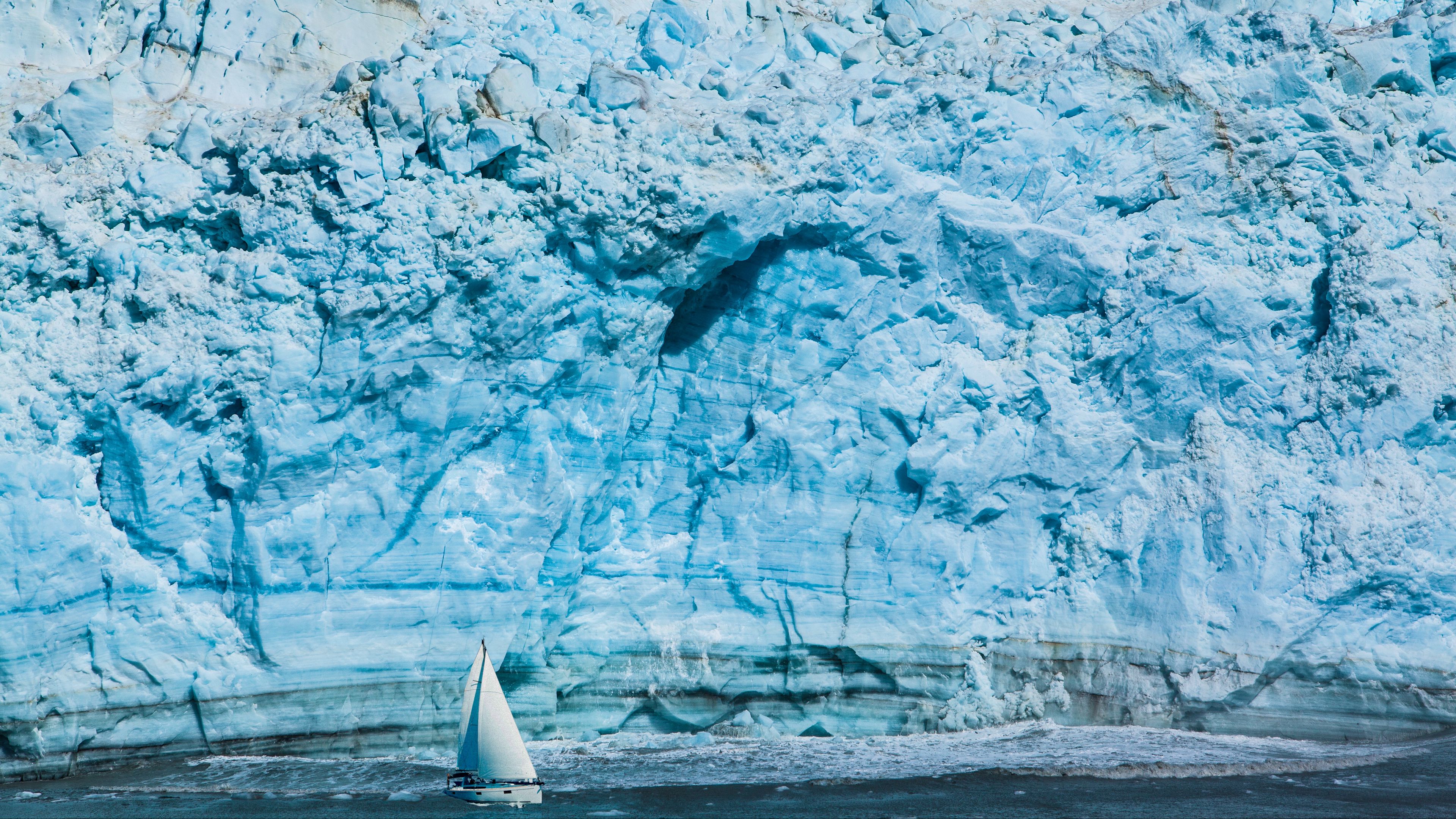 hubbard glacier, glacier, alaska, usa, 4k, HD Wallpaper