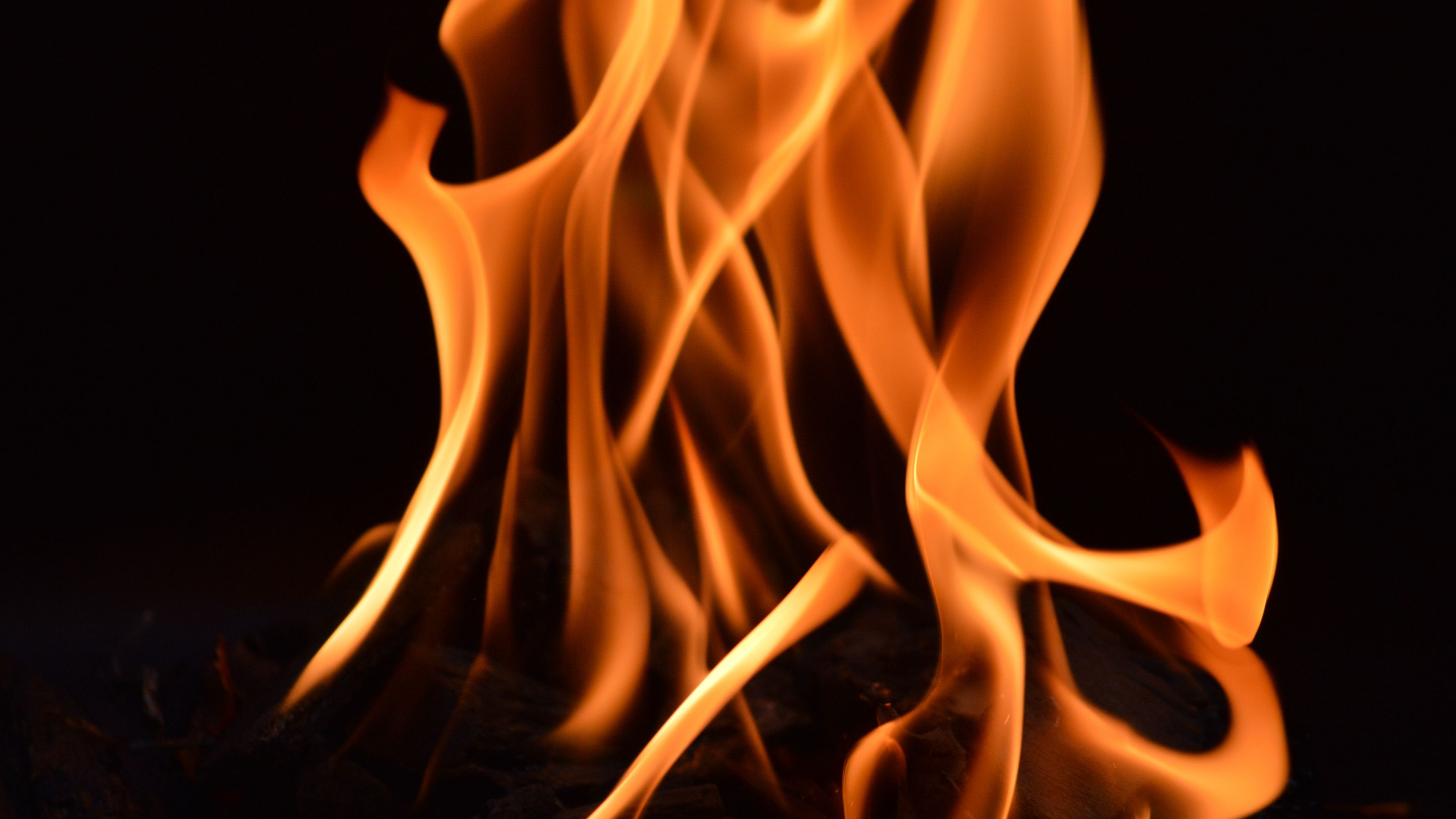 bonfire, flame, fire, 4k, HD Wallpaper