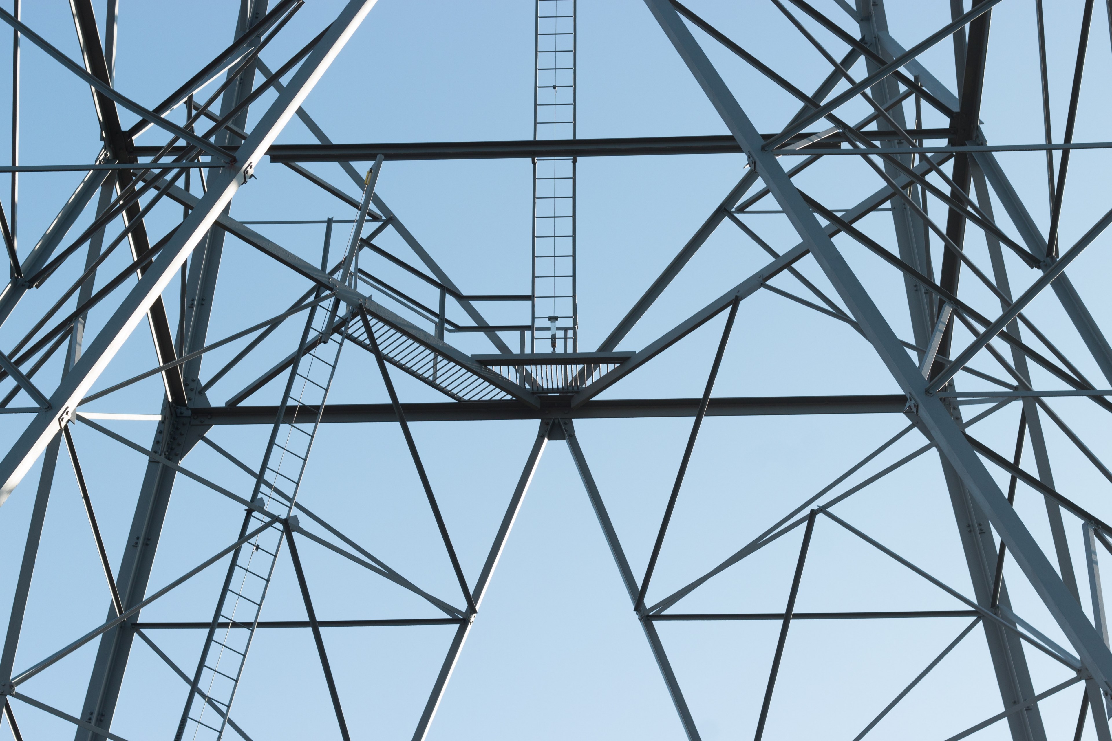 electrical transmission tower in spijkenisse 4k, HD Wallpaper