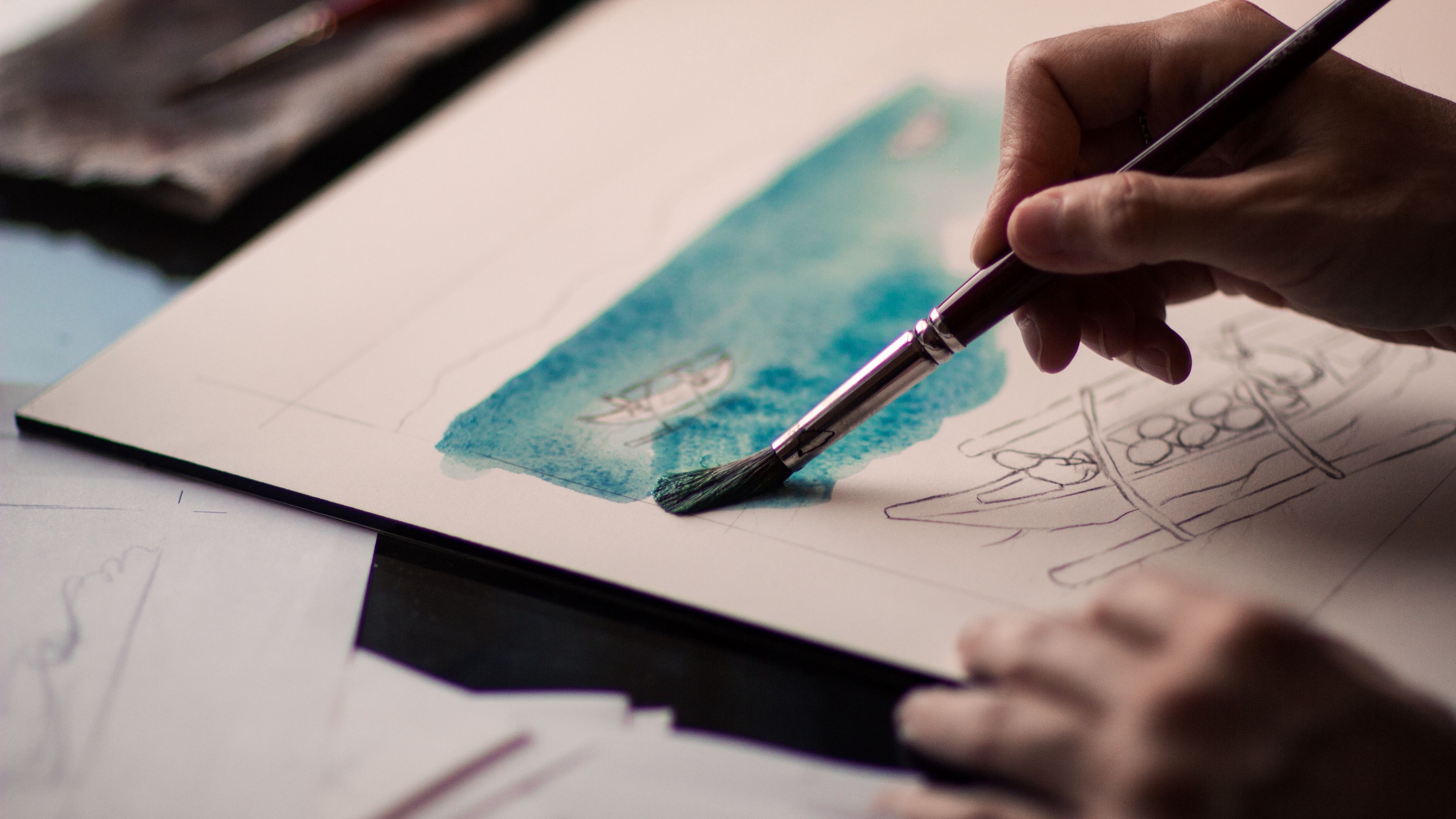 paints, brush, artist, art, 4k, HD Wallpaper