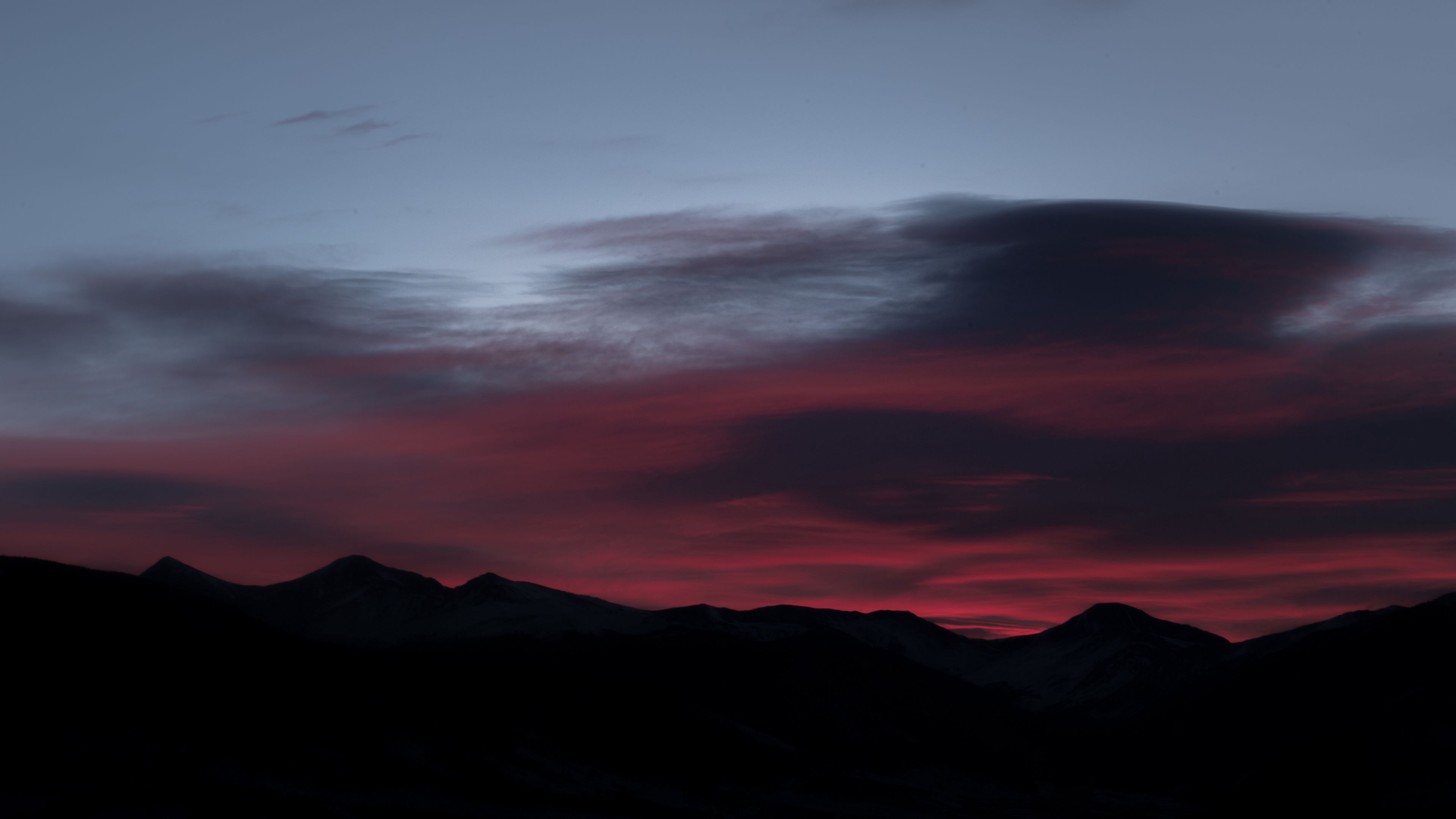 mountains, evening, sky, 4k, HD Wallpaper