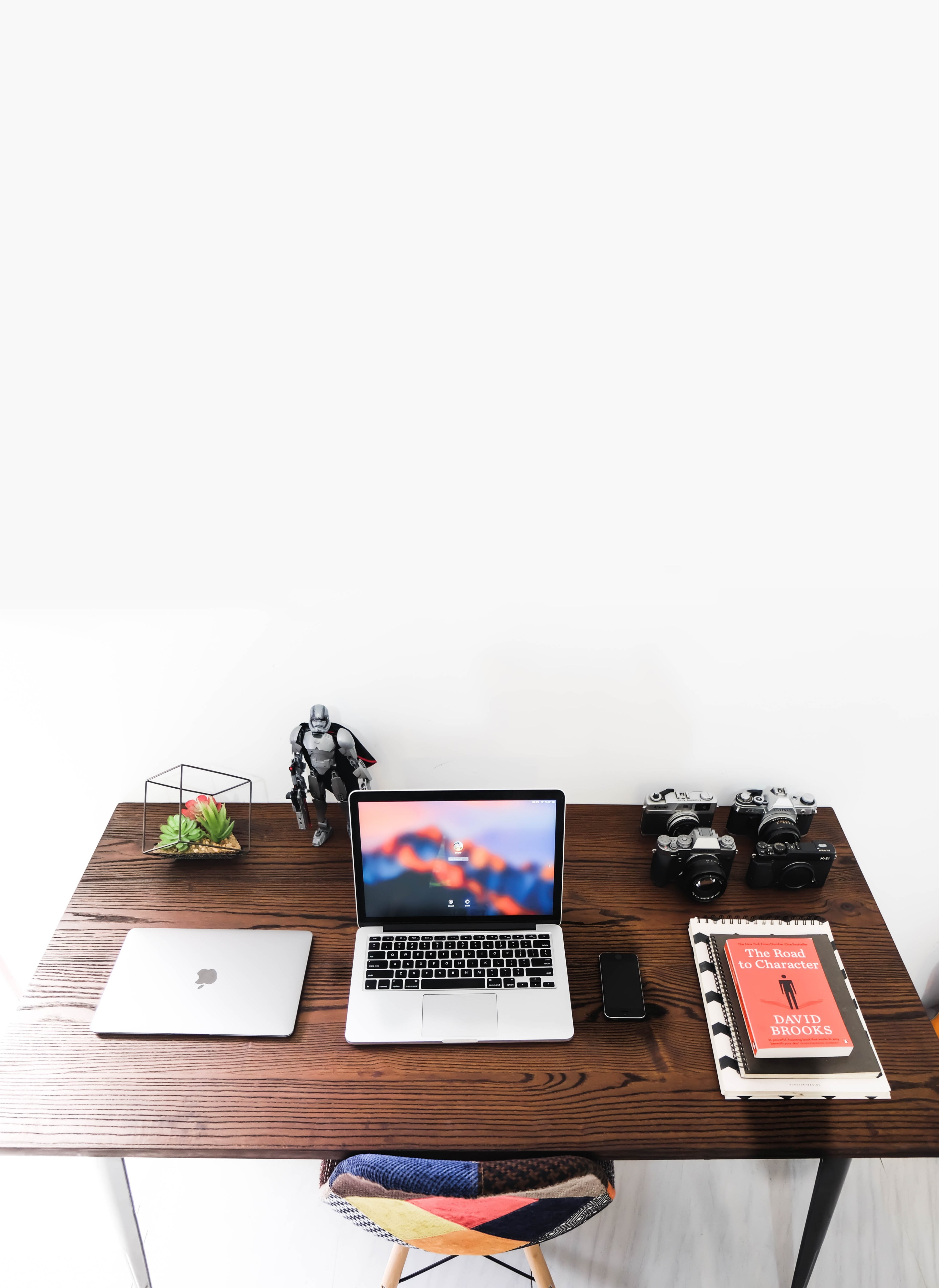 camera apple action figure and macbook hd, 4k, Phone HD Wallpaper