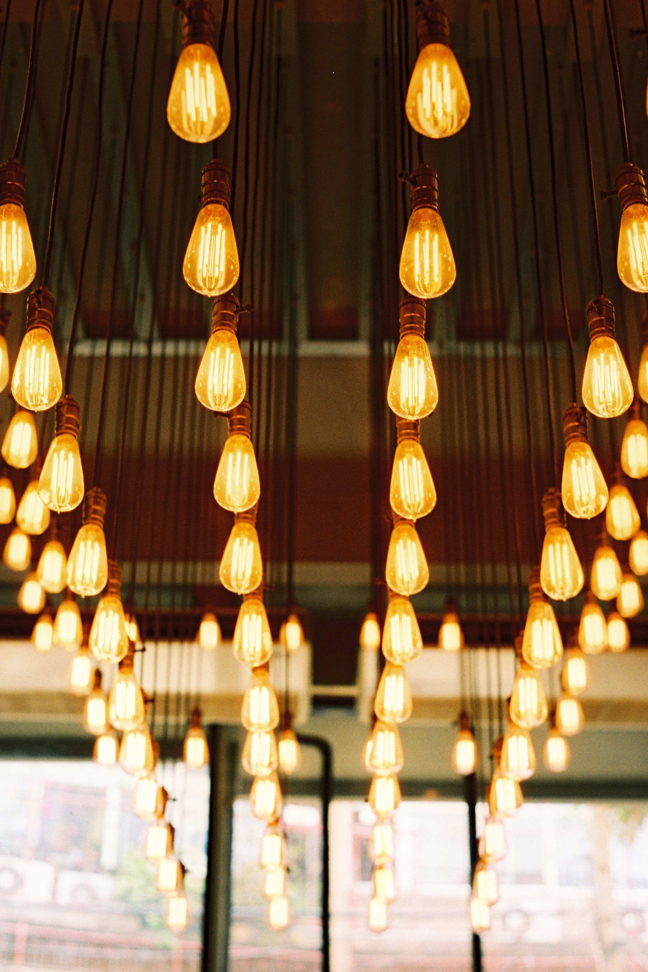 light lighting rows of light and bulb hd, 4k, Phone HD Wallpaper