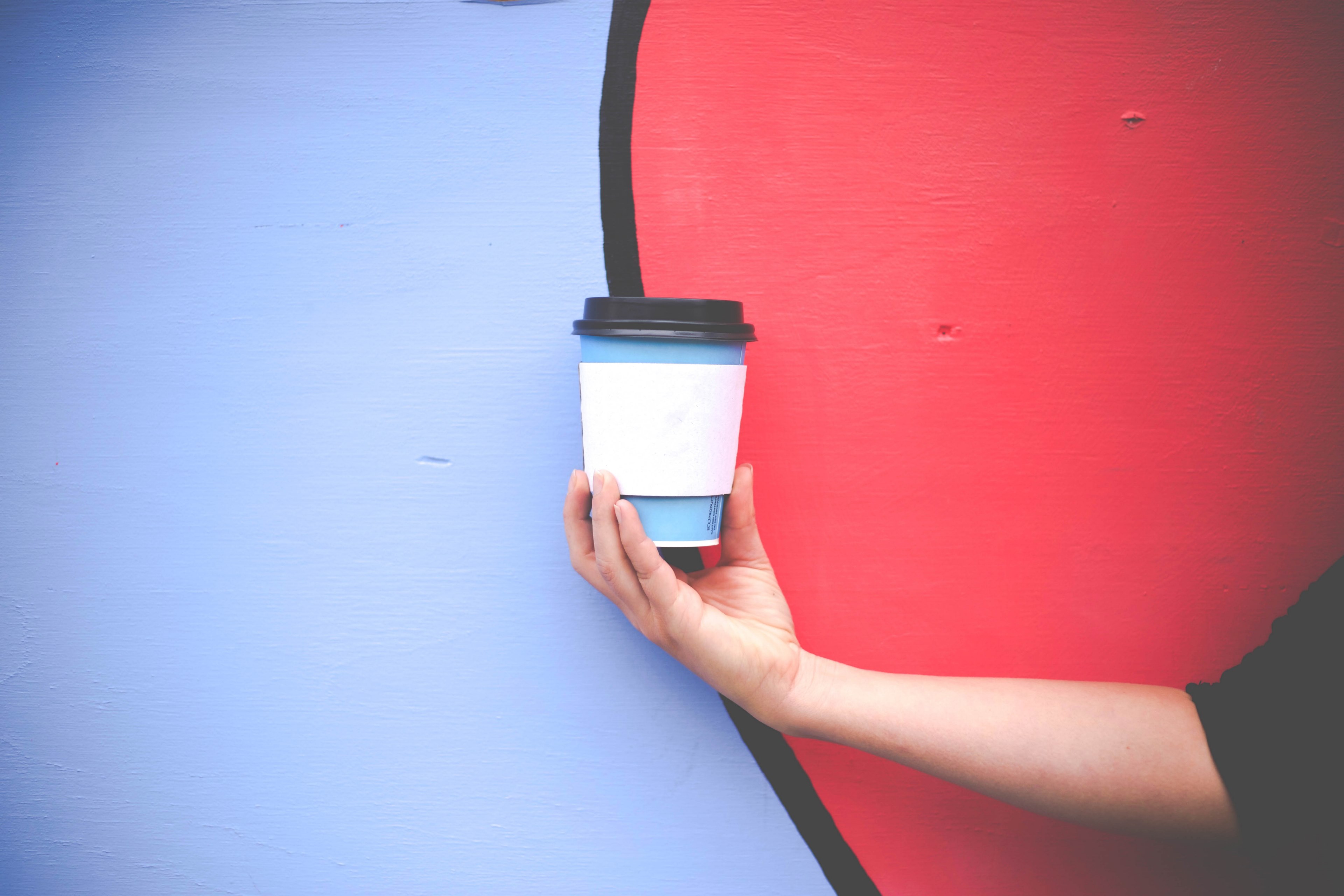 blue coffee makes me happy 4k, HD Wallpaper