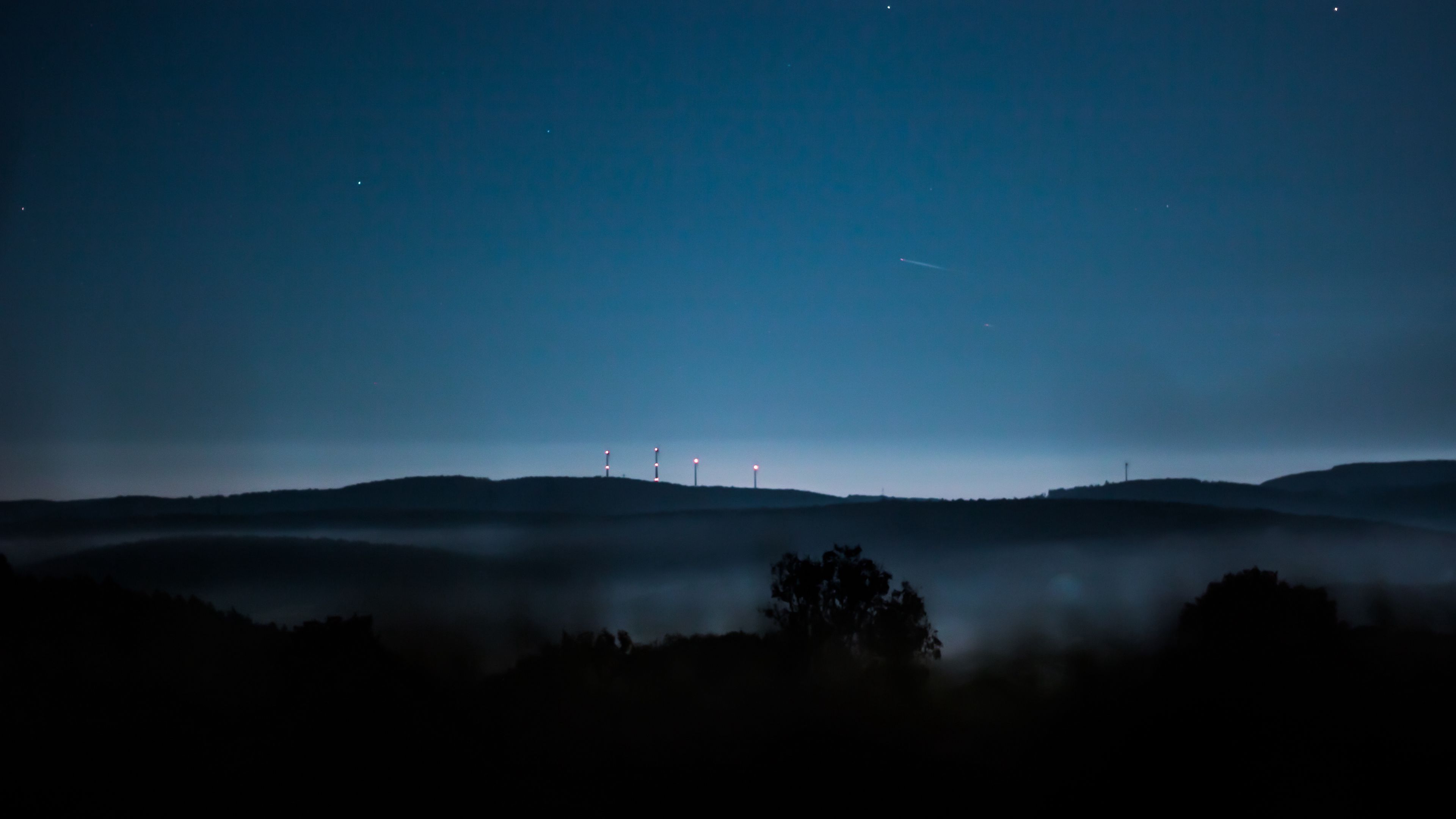 evening, horizon, sky, fog, 4k, HD Wallpaper