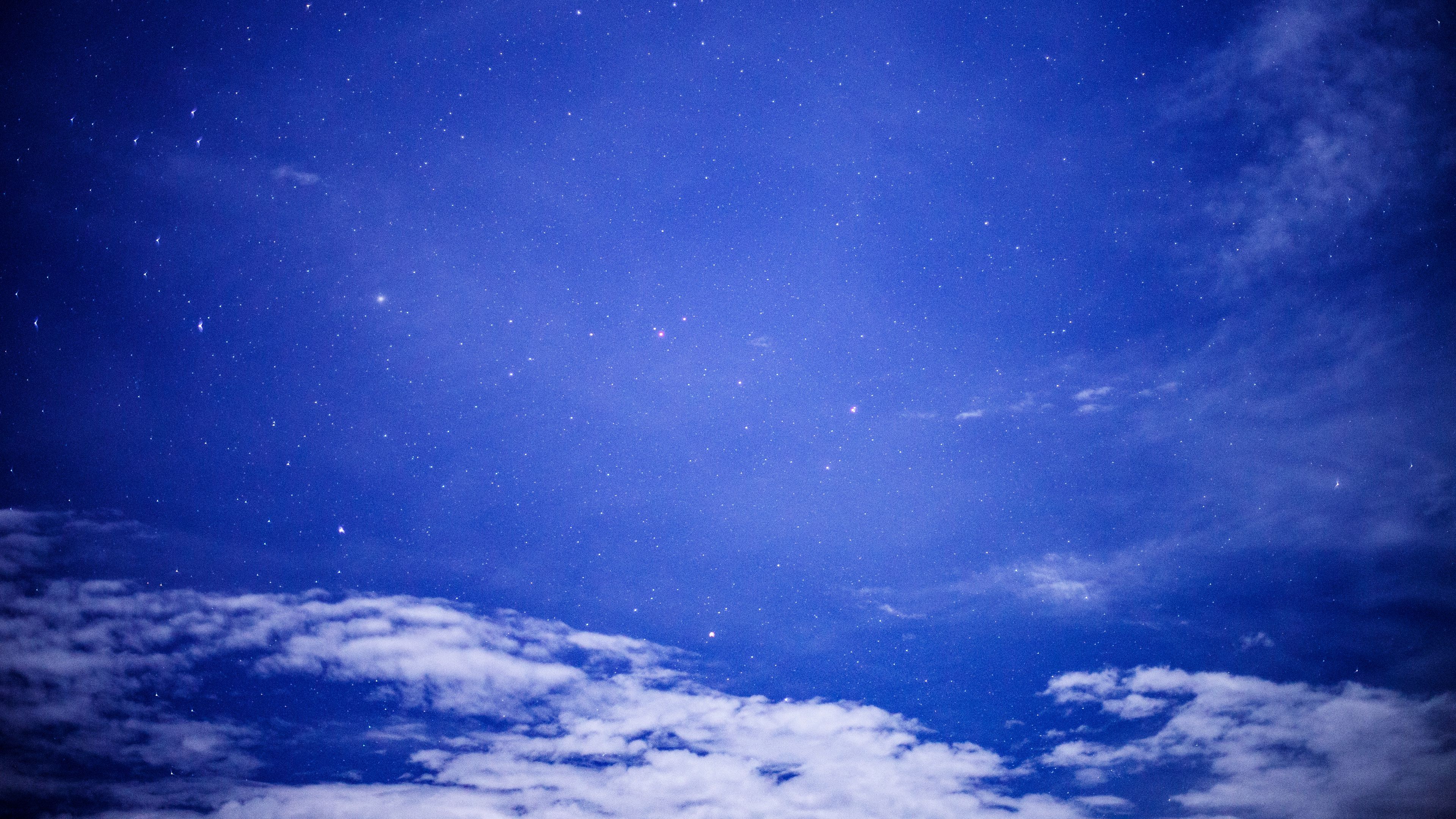 starry sky, night, clouds, 4k, HD Wallpaper