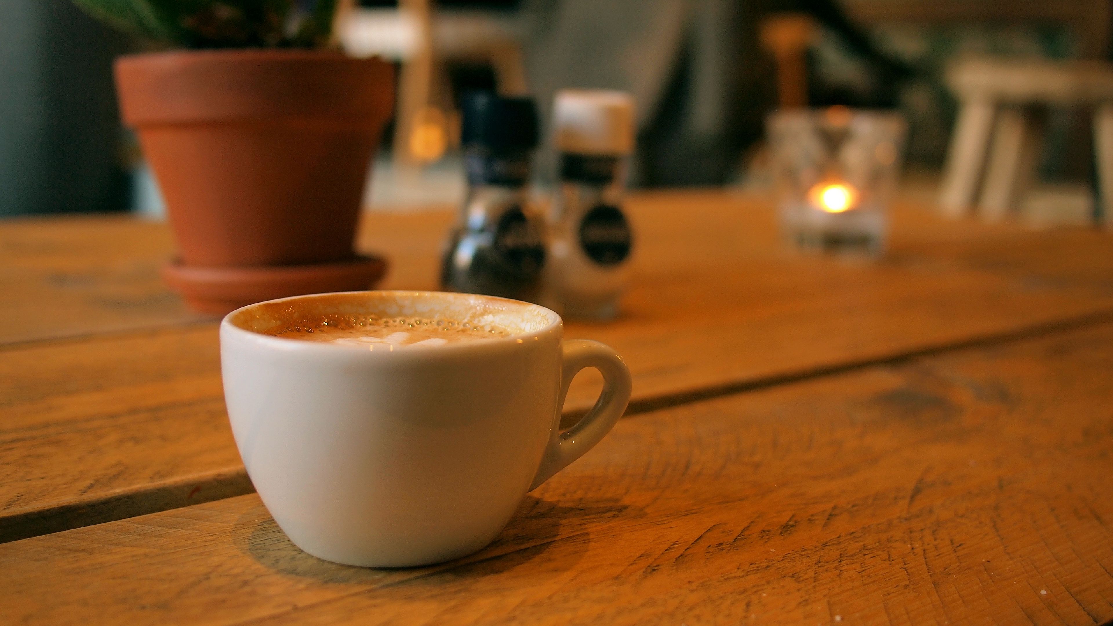 cup, coffee, drink, foam, 4k, HD Wallpaper