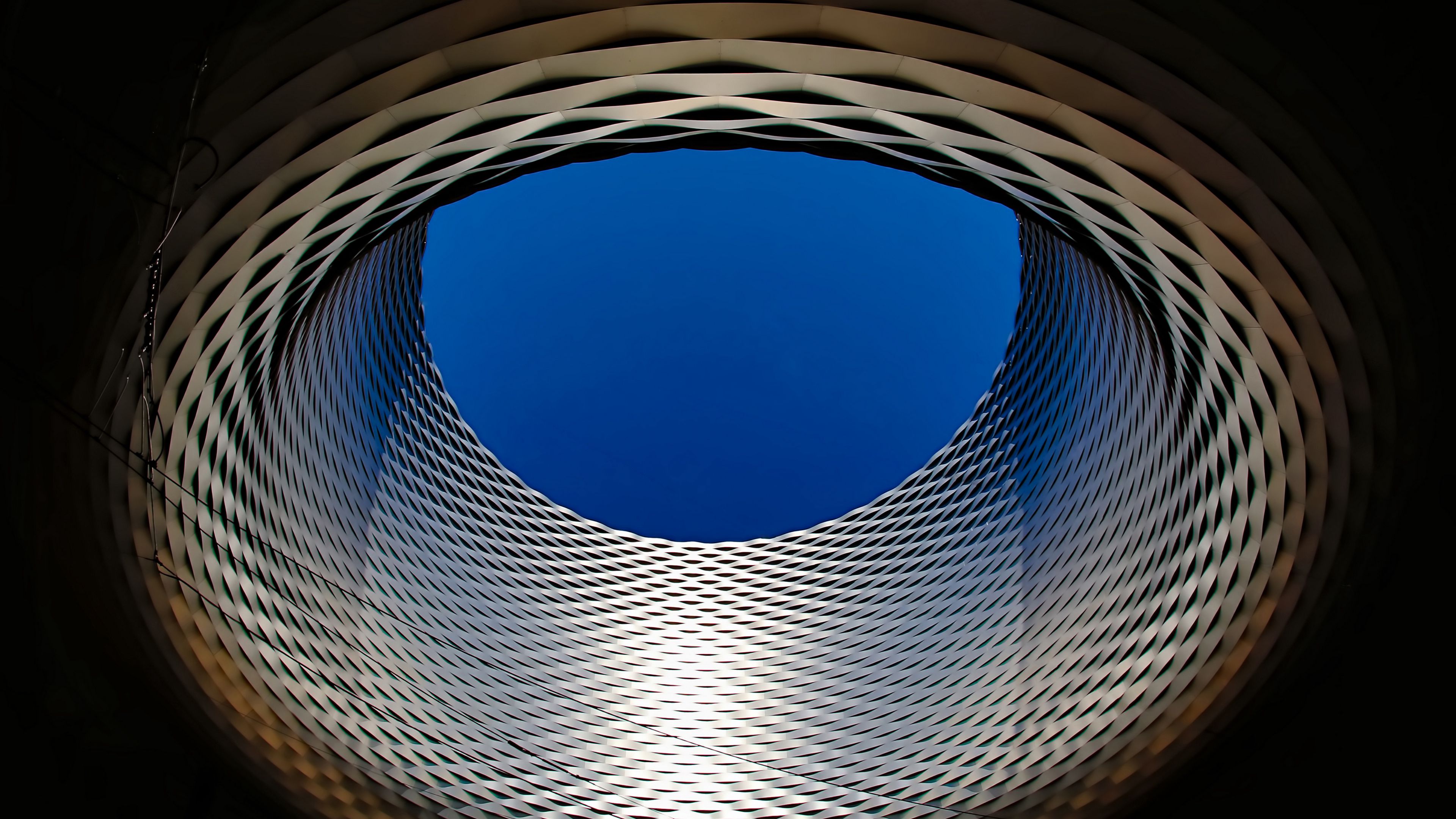 circle, grid, sky, architecture, 4k, HD Wallpaper