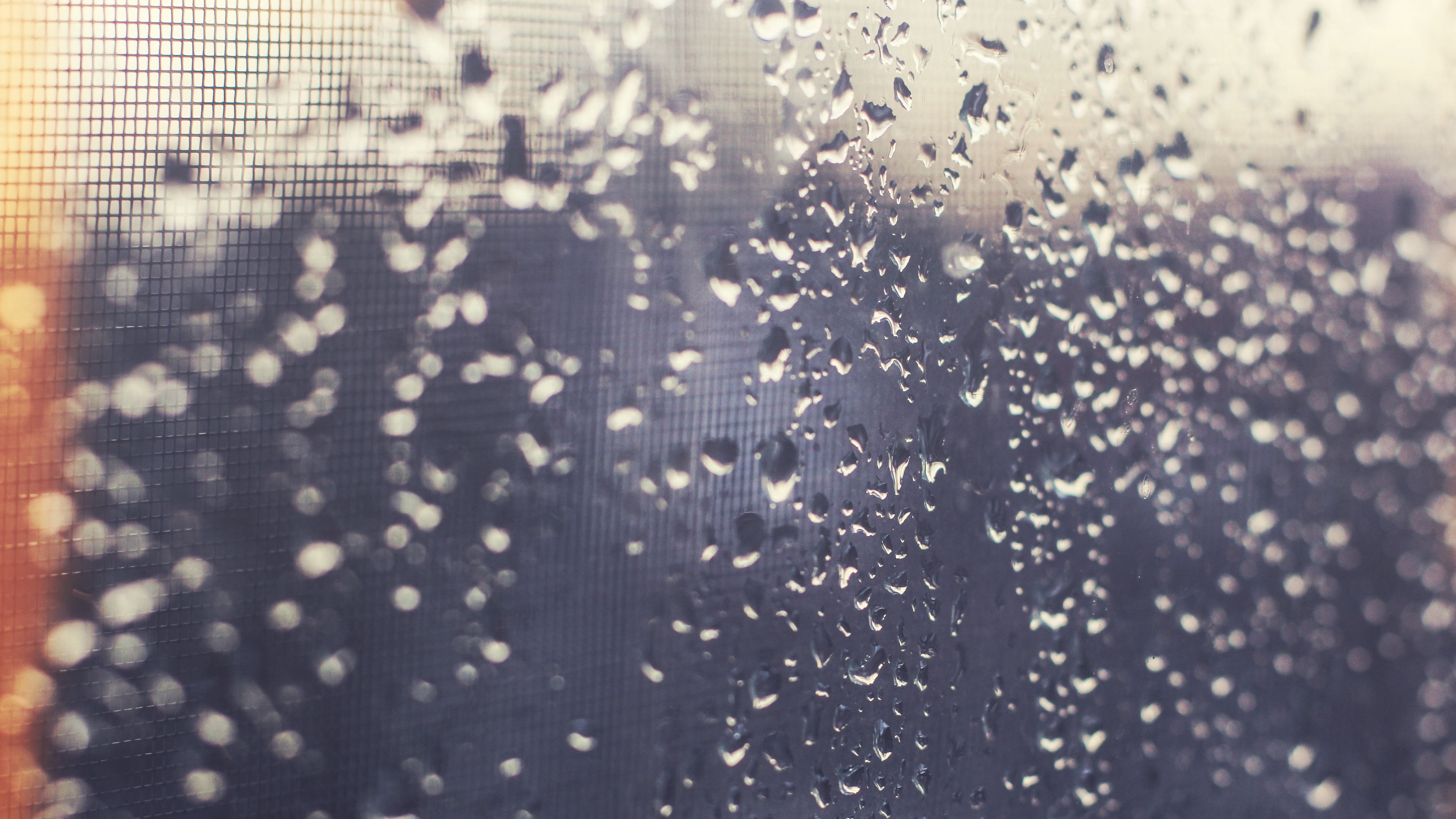 drops, surface, glass, 4k, HD Wallpaper