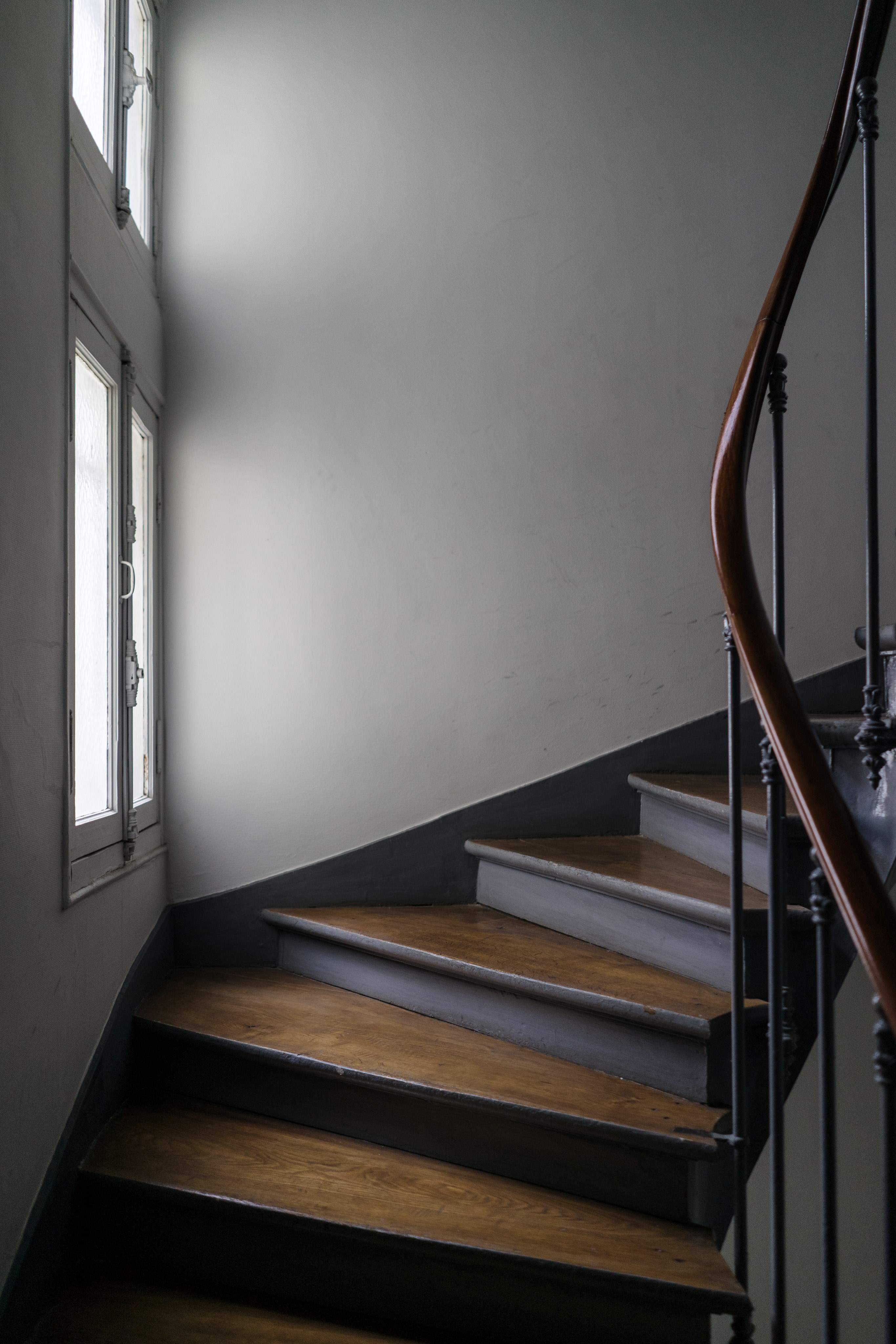 railing spiral staircase window and stair hd, 4k, Phone HD Wallpaper