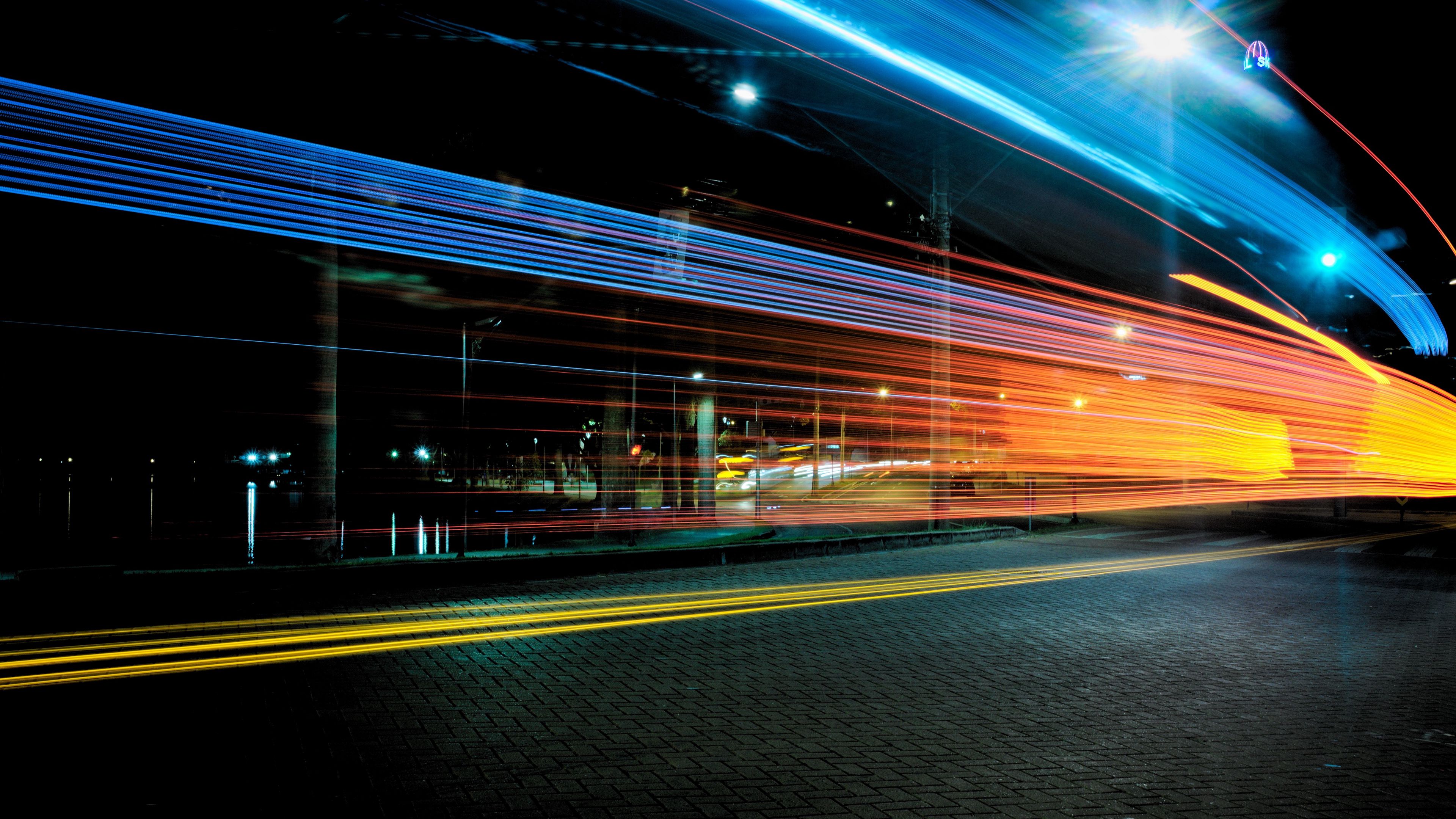 light, city, traffic, 4k, HD Wallpaper