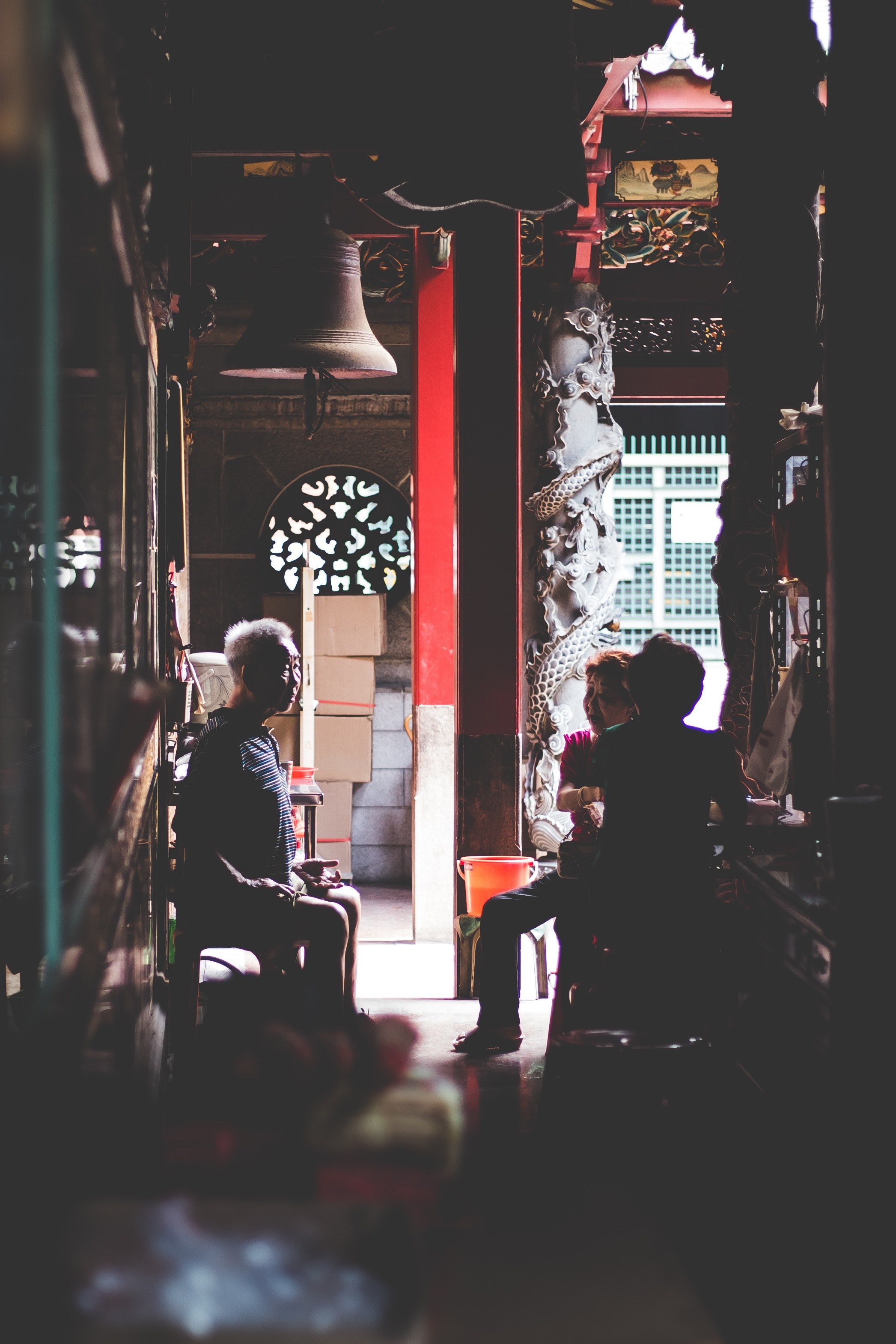 diverse group of people gathered inside an asian temple in singapore, prayed for wealth then praying for health now_ 4k, Phone HD Wallpaper