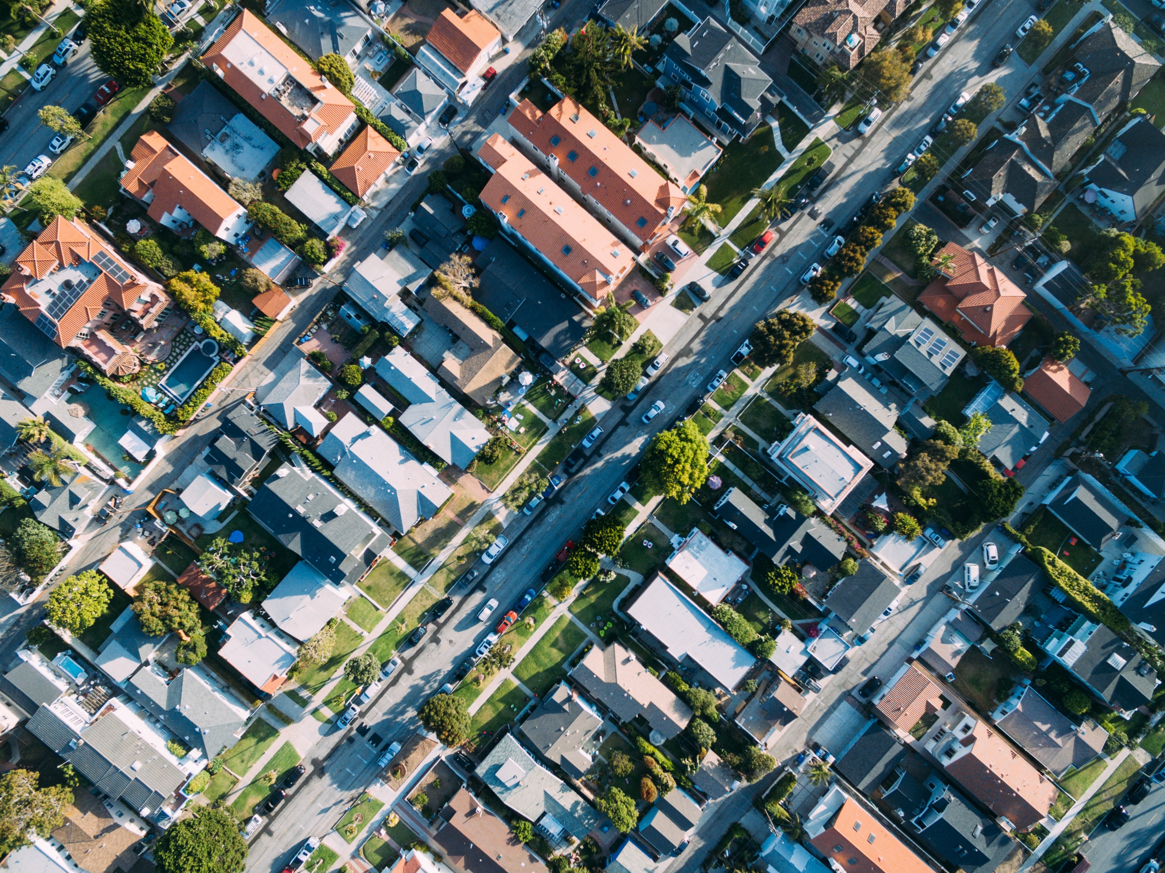 drone view of the suburban neighborhood at south redondo redondo beach california united states, suburb drone view 4k, HD Wallpaper