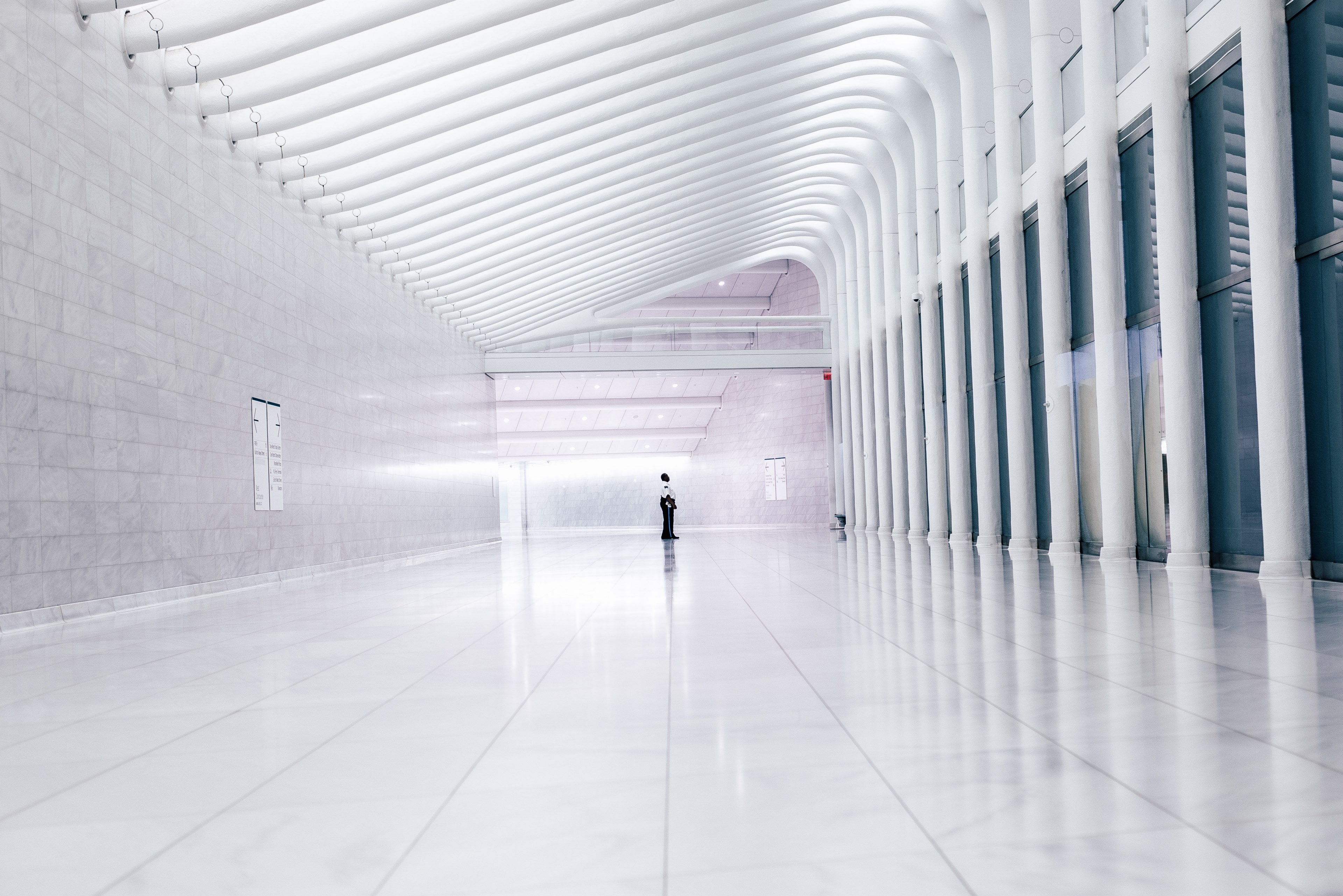 architecture building interior hall and passage 4k, HD Wallpaper