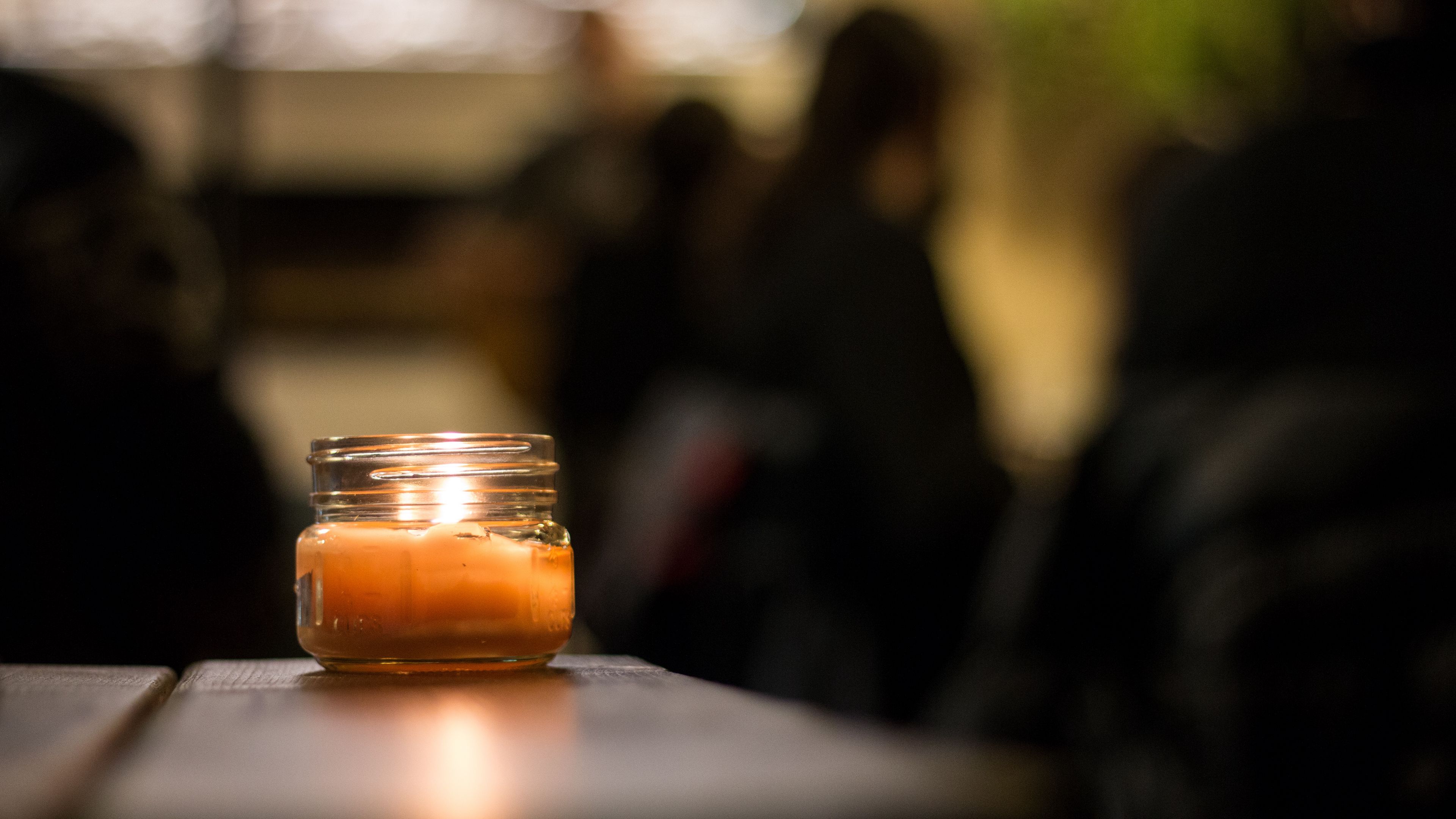 candle, jar, wax, 4k, HD Wallpaper