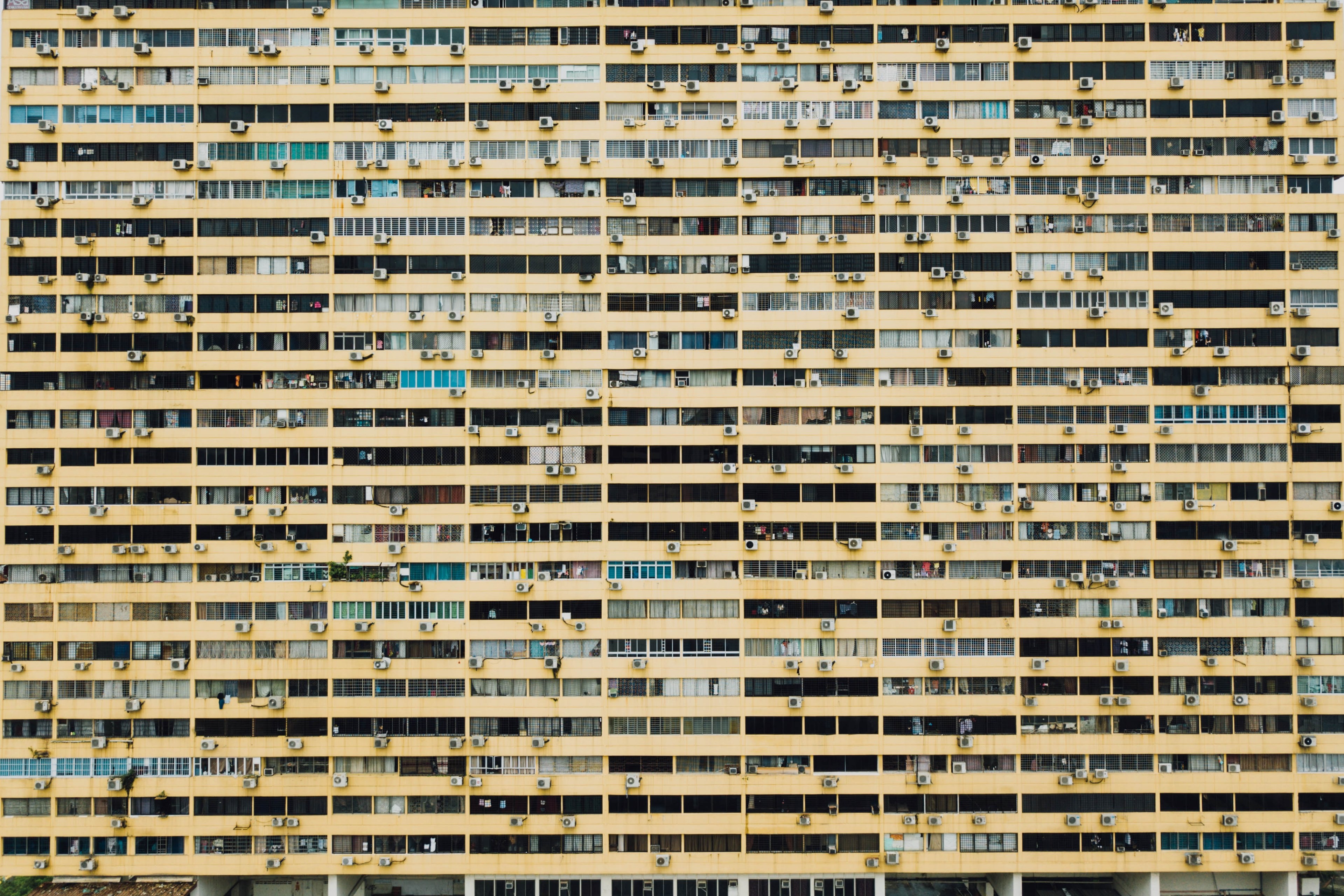 building architecture apartment building and windows 4k, HD Wallpaper