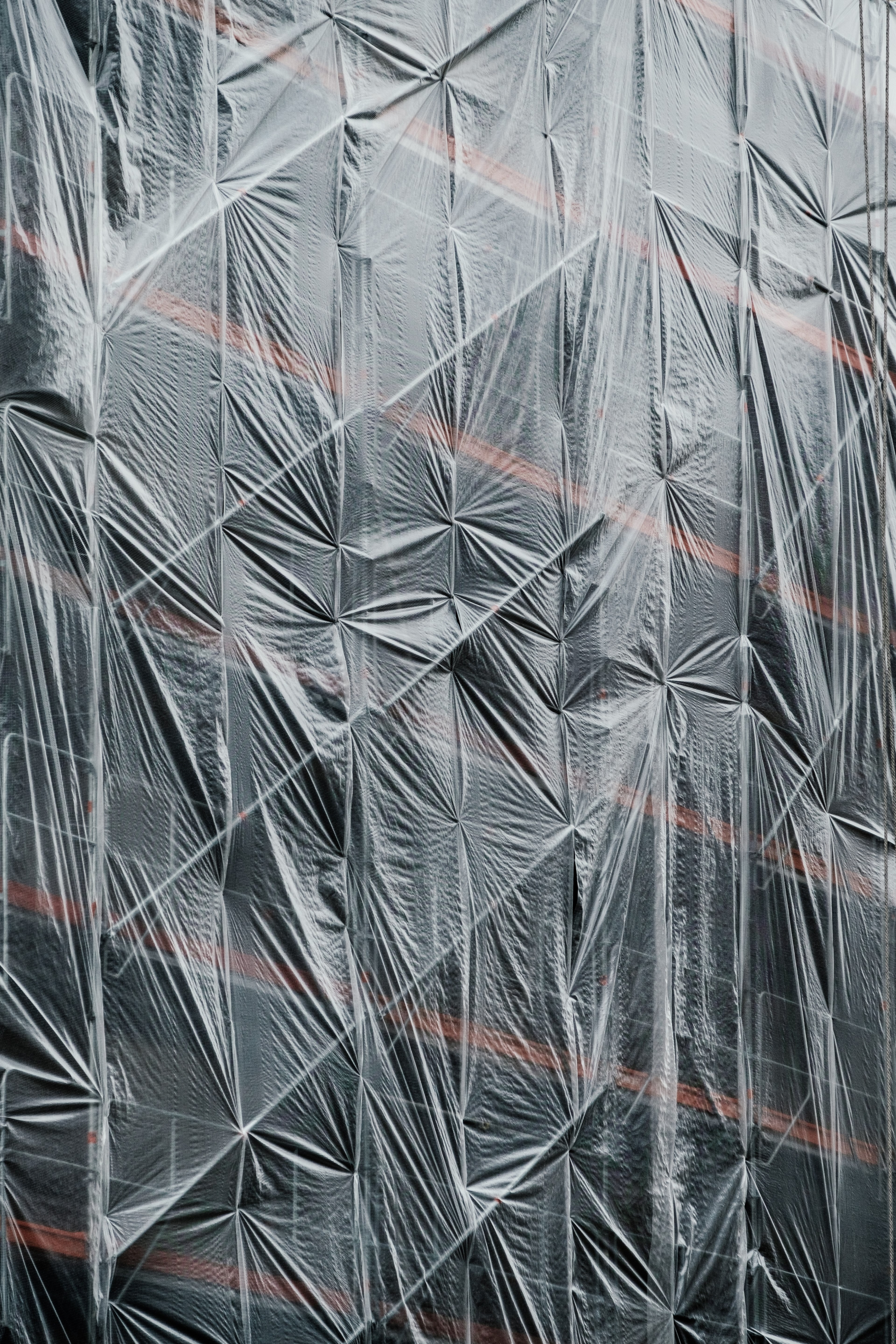scaffolding and plastic in paris france 4k, Phone HD Wallpaper