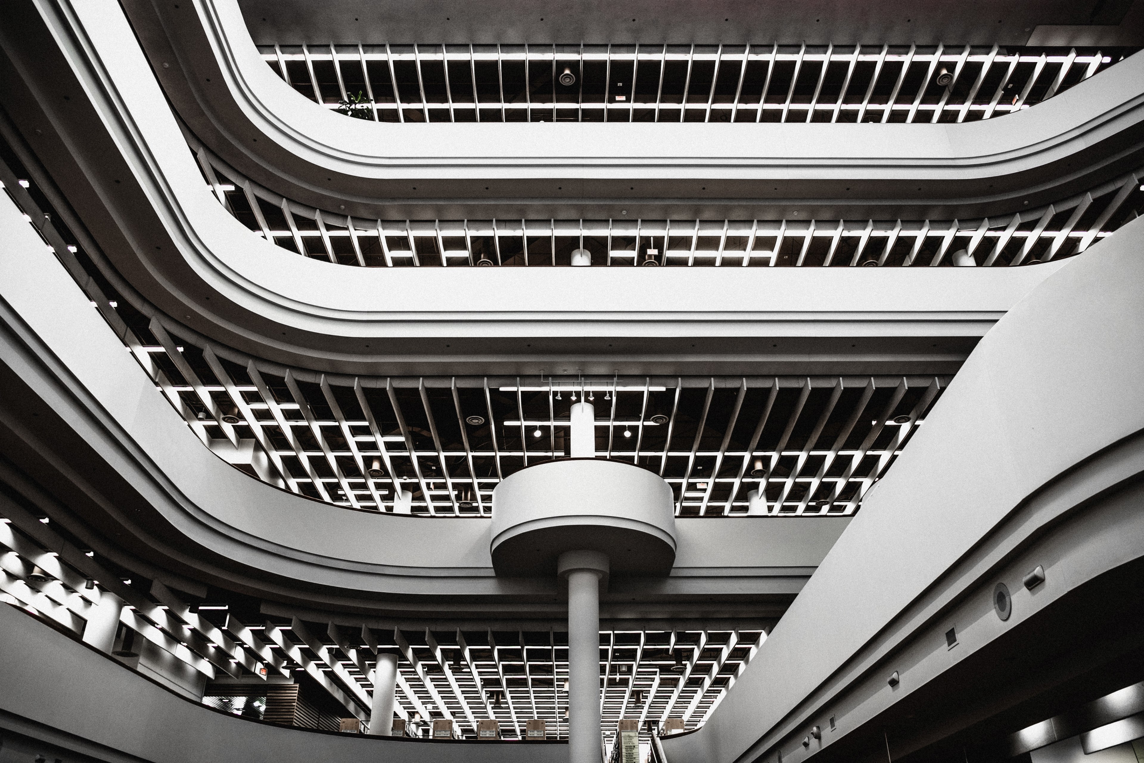 architecture line white and indoor 4k, HD Wallpaper