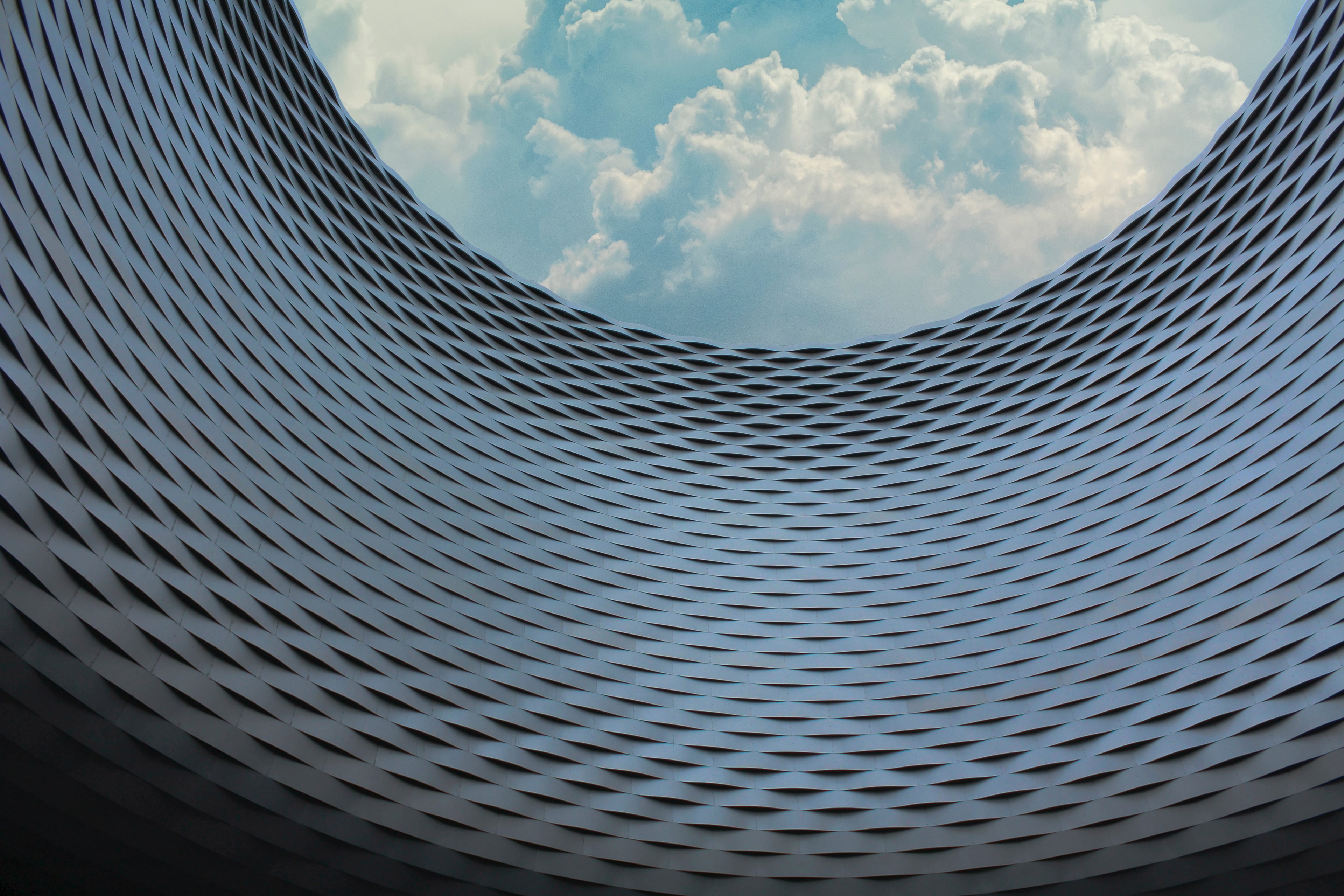 white latticework on the facade of a round building, messeplatz basel 4k, HD Wallpaper