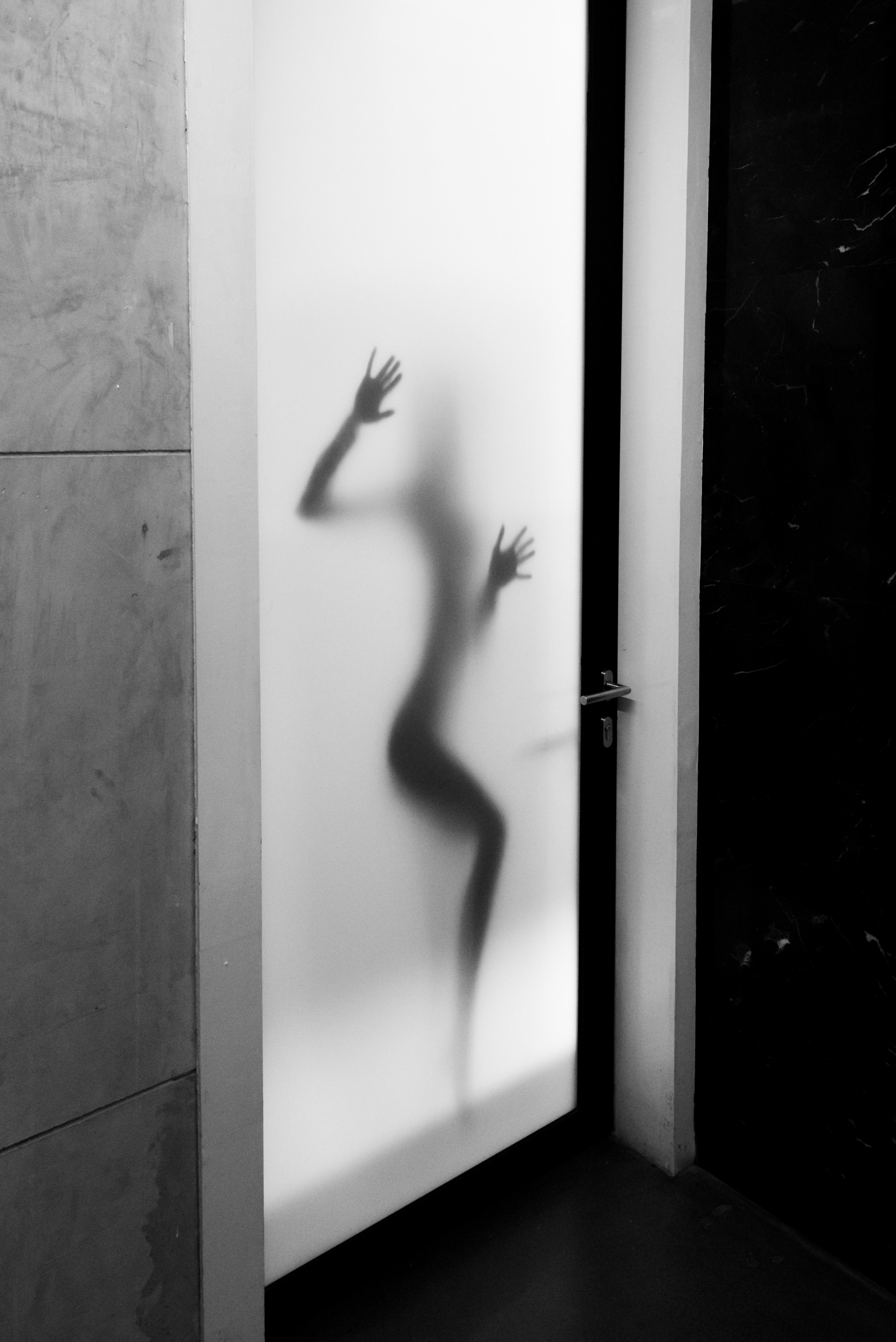 the silhouette of a woman behind frosted glass, woman behind frosted glass 4k, Phone HD Wallpaper