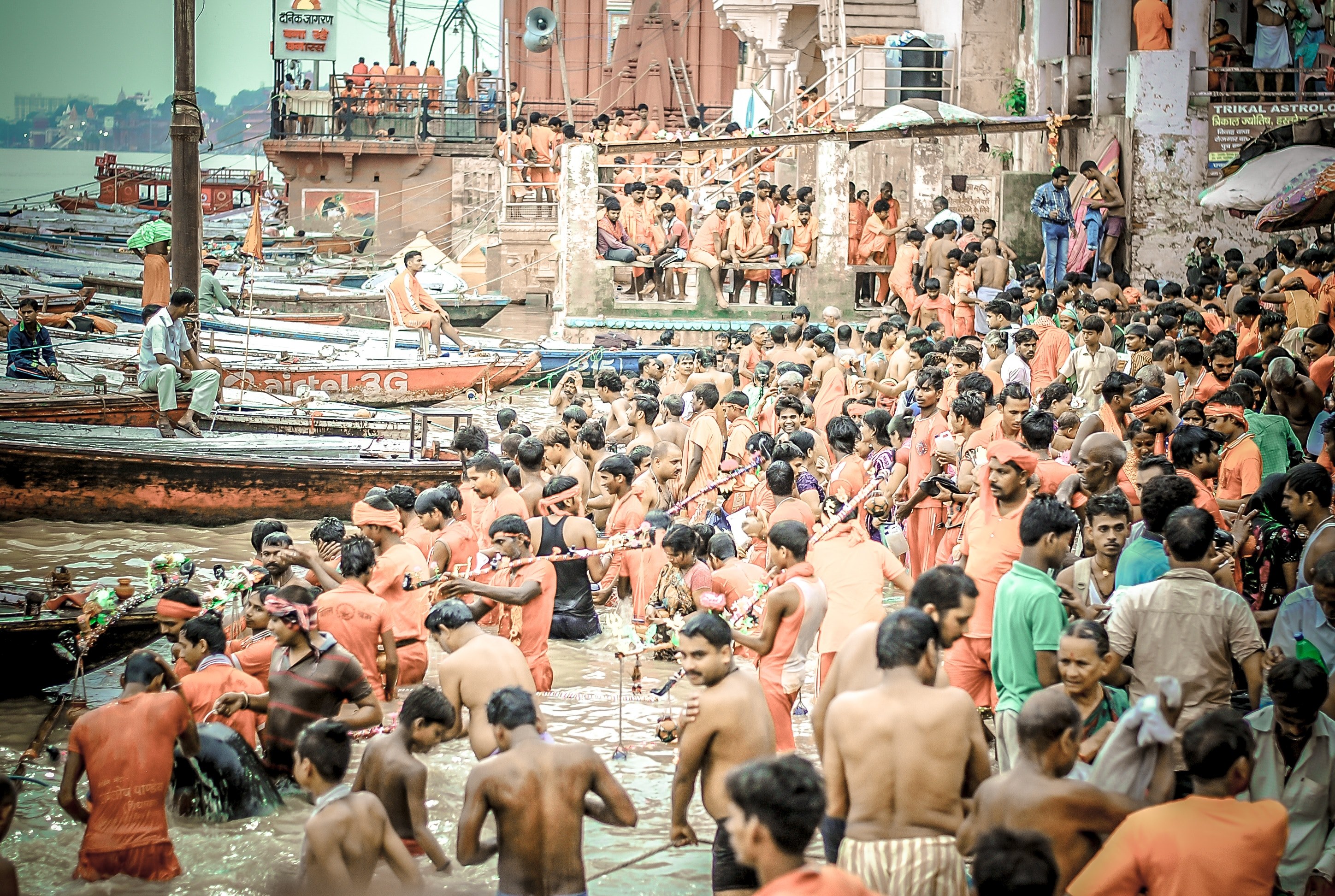 orange shiva religion and person 4k, HD Wallpaper