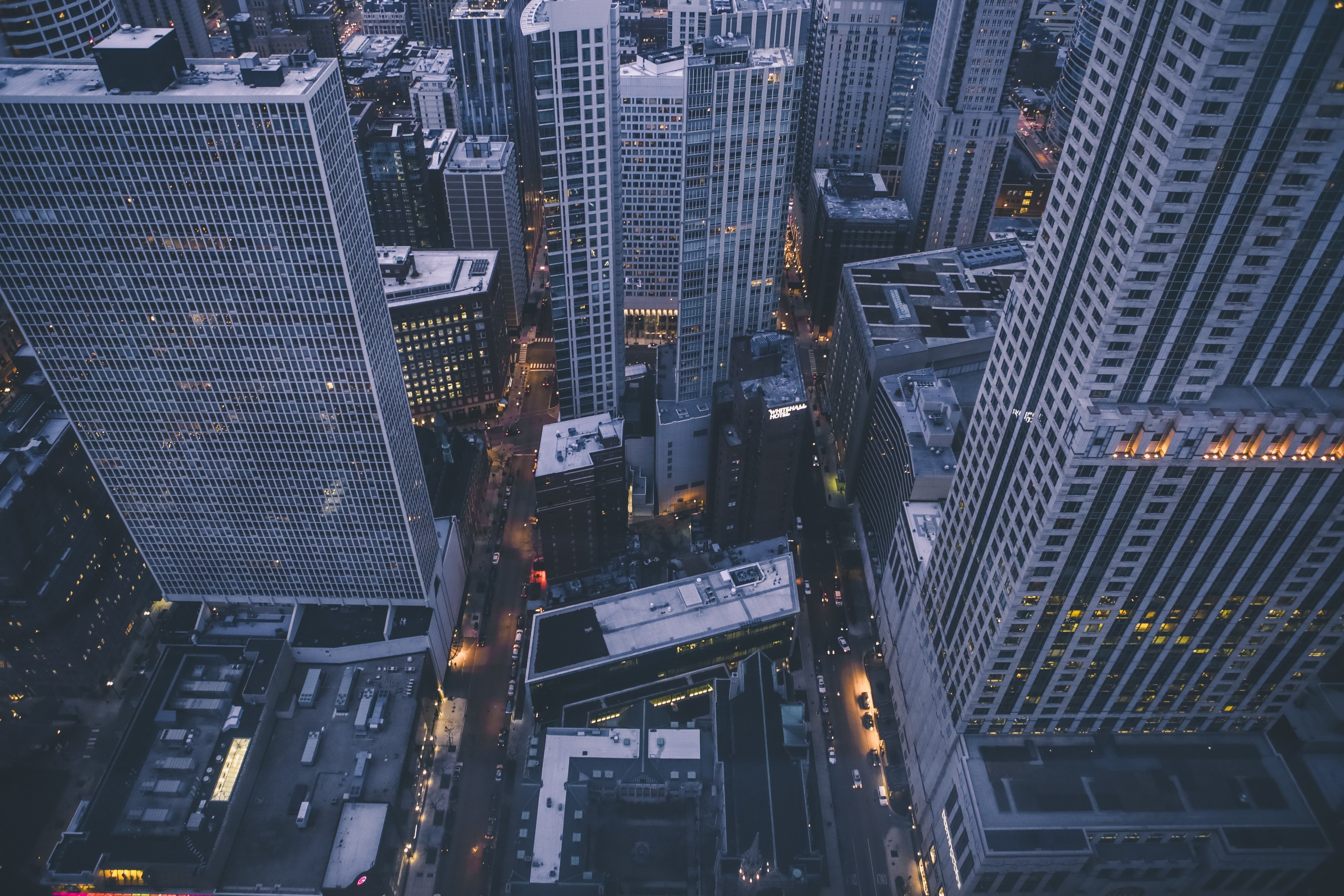 high rises and streets in chicago seen from a tall building, my view 4k, HD Wallpaper