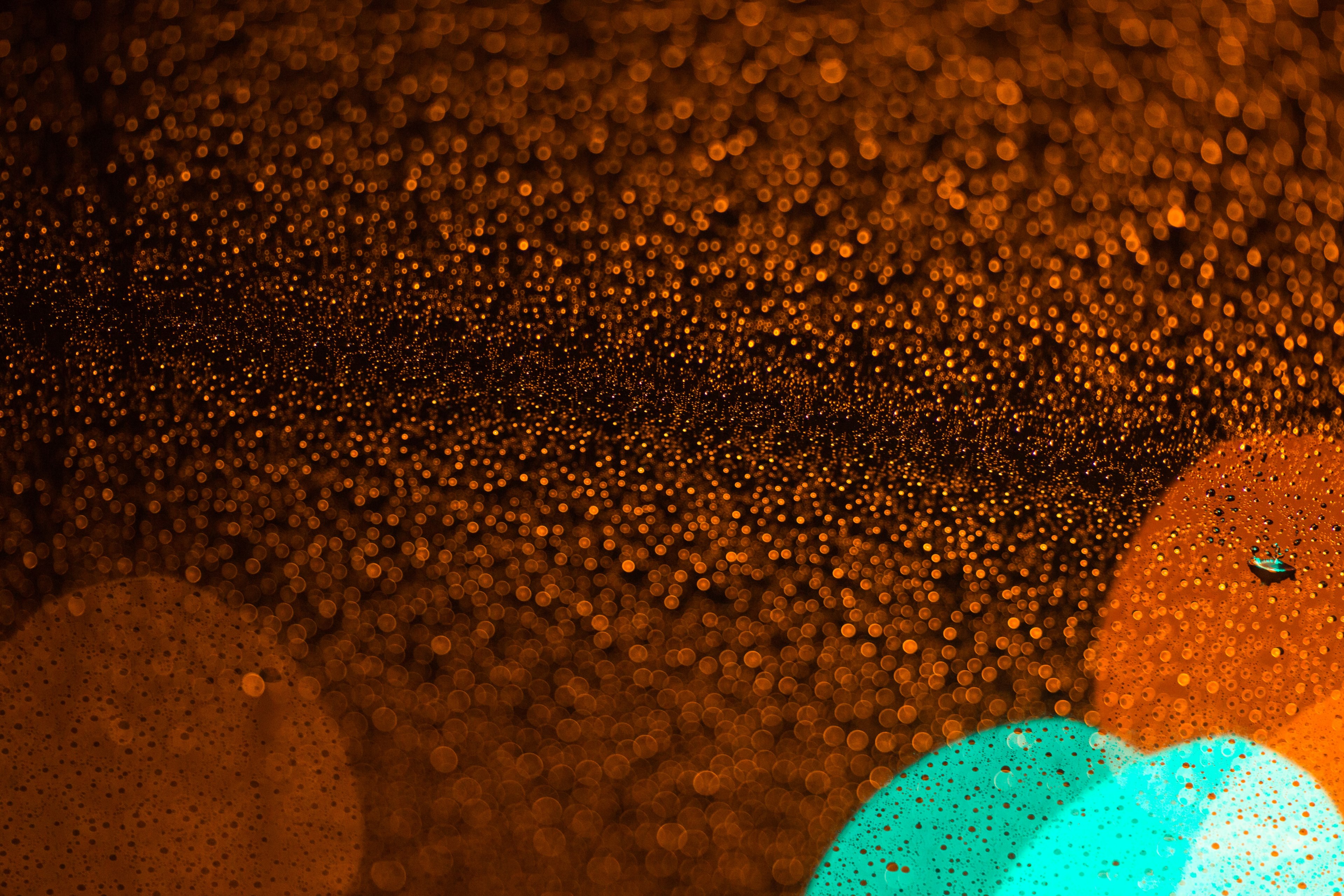 streetlight night windshield and raindrop 4k, HD Wallpaper