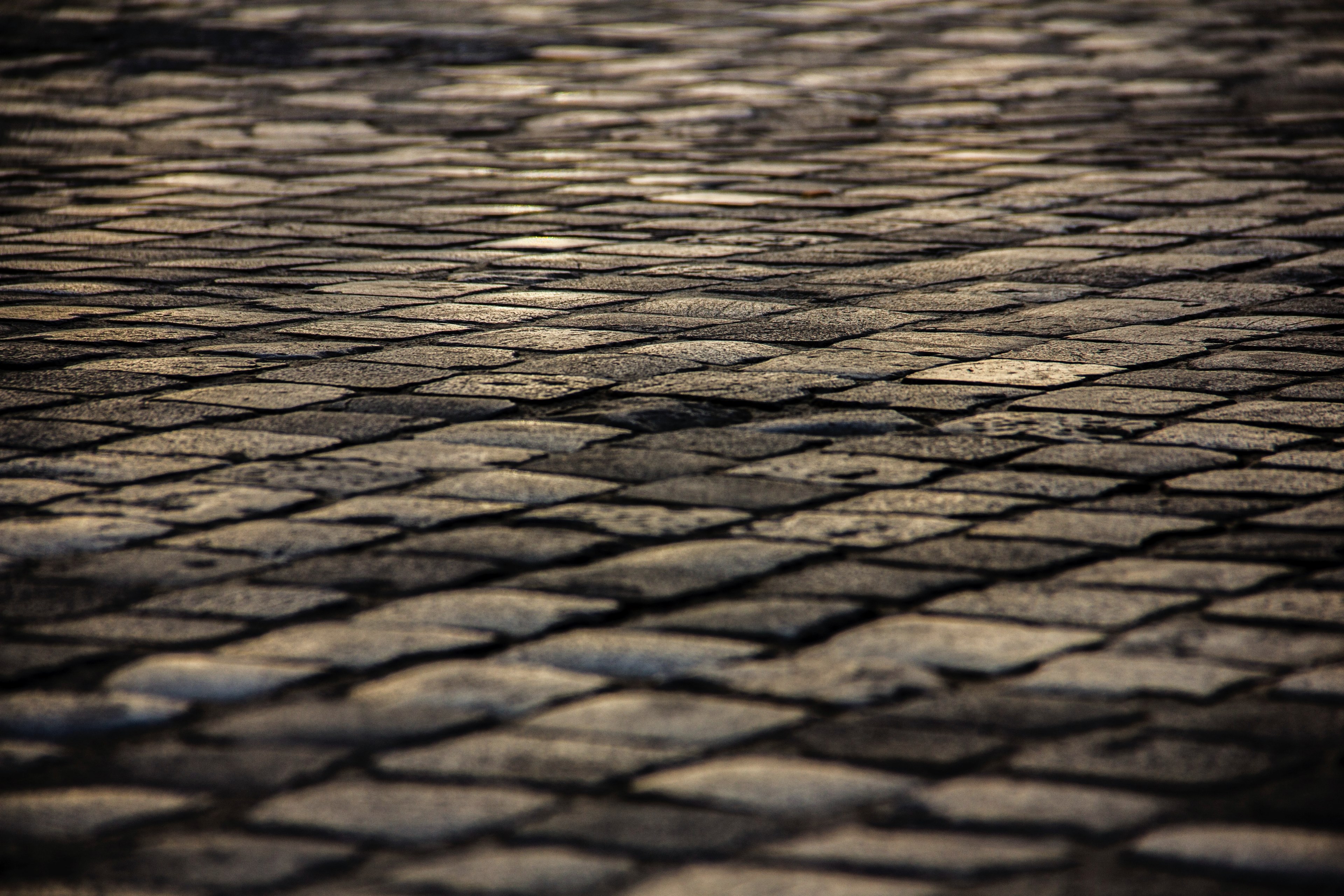 blurred focu street and cobbled 4k, HD Wallpaper