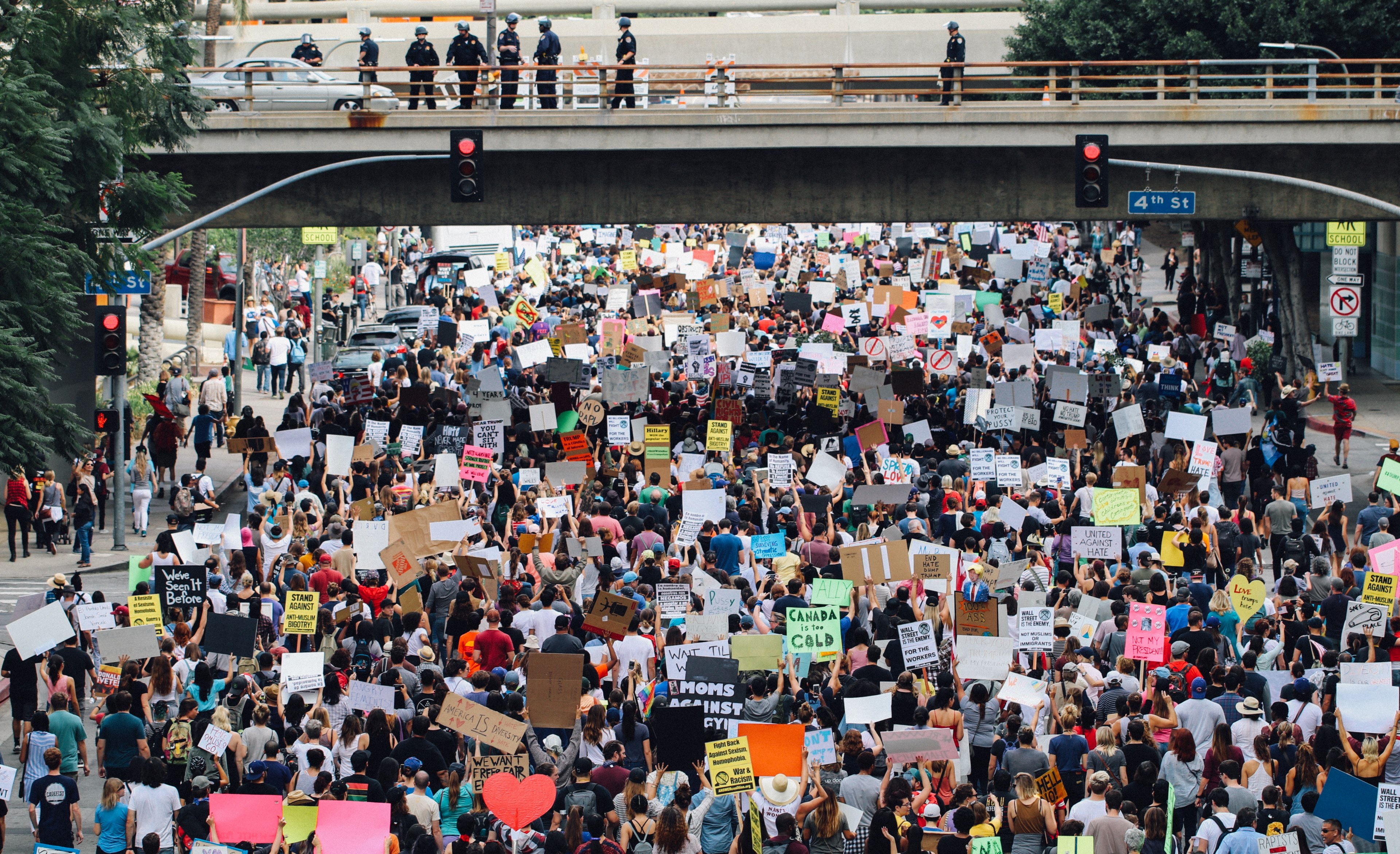 los angeles protestors 4k, HD Wallpaper