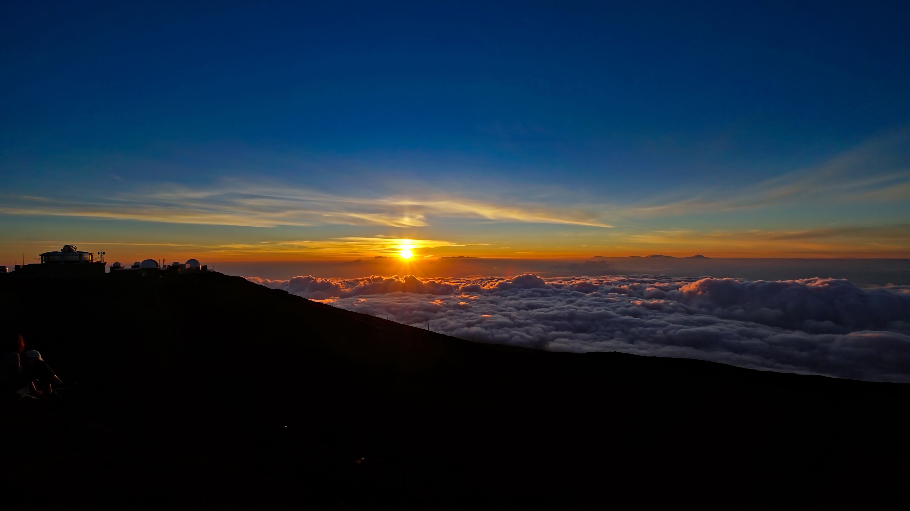 sunset, clouds, sky, 4k, HD Wallpaper