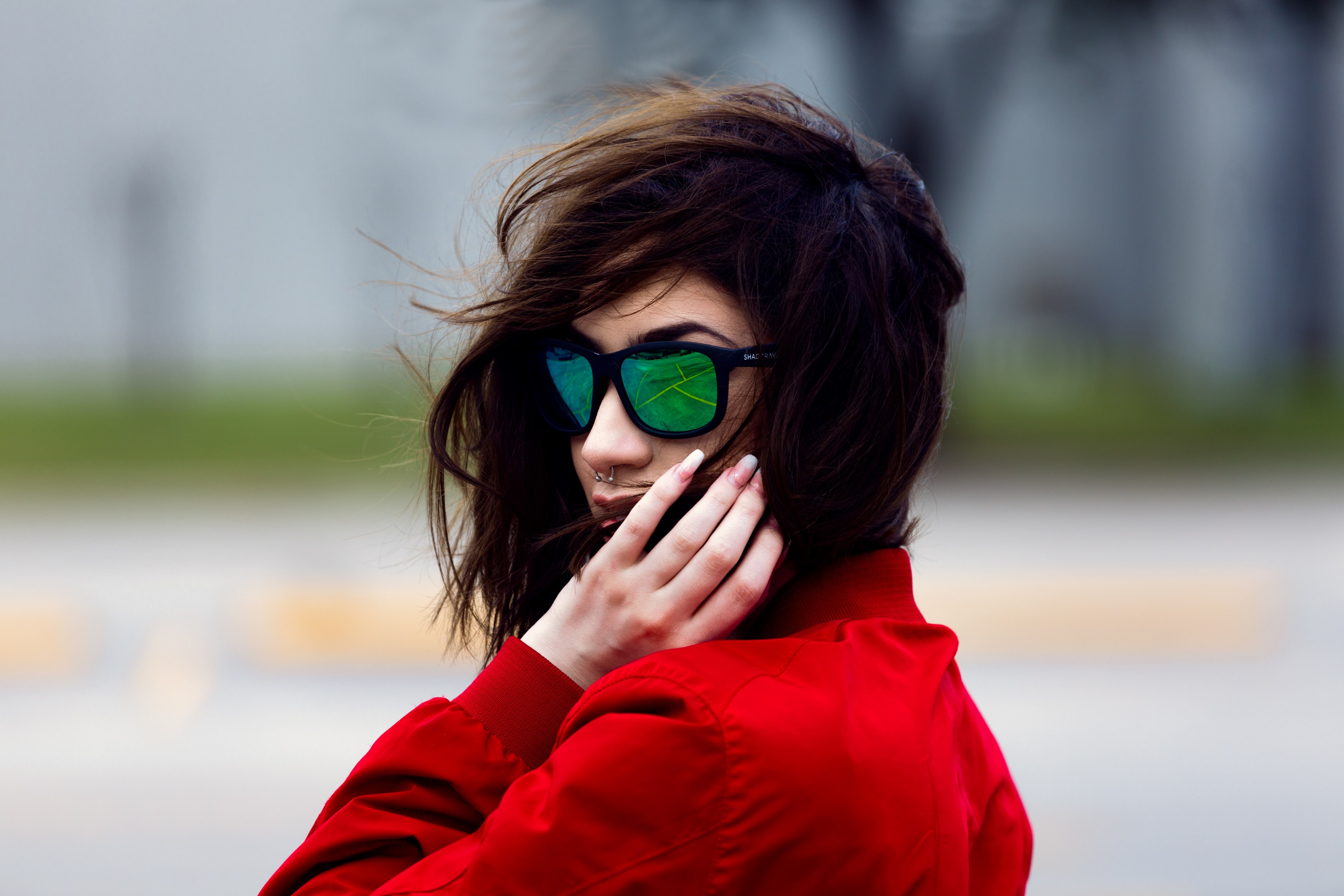 red piercing hair and wind 4k, HD Wallpaper