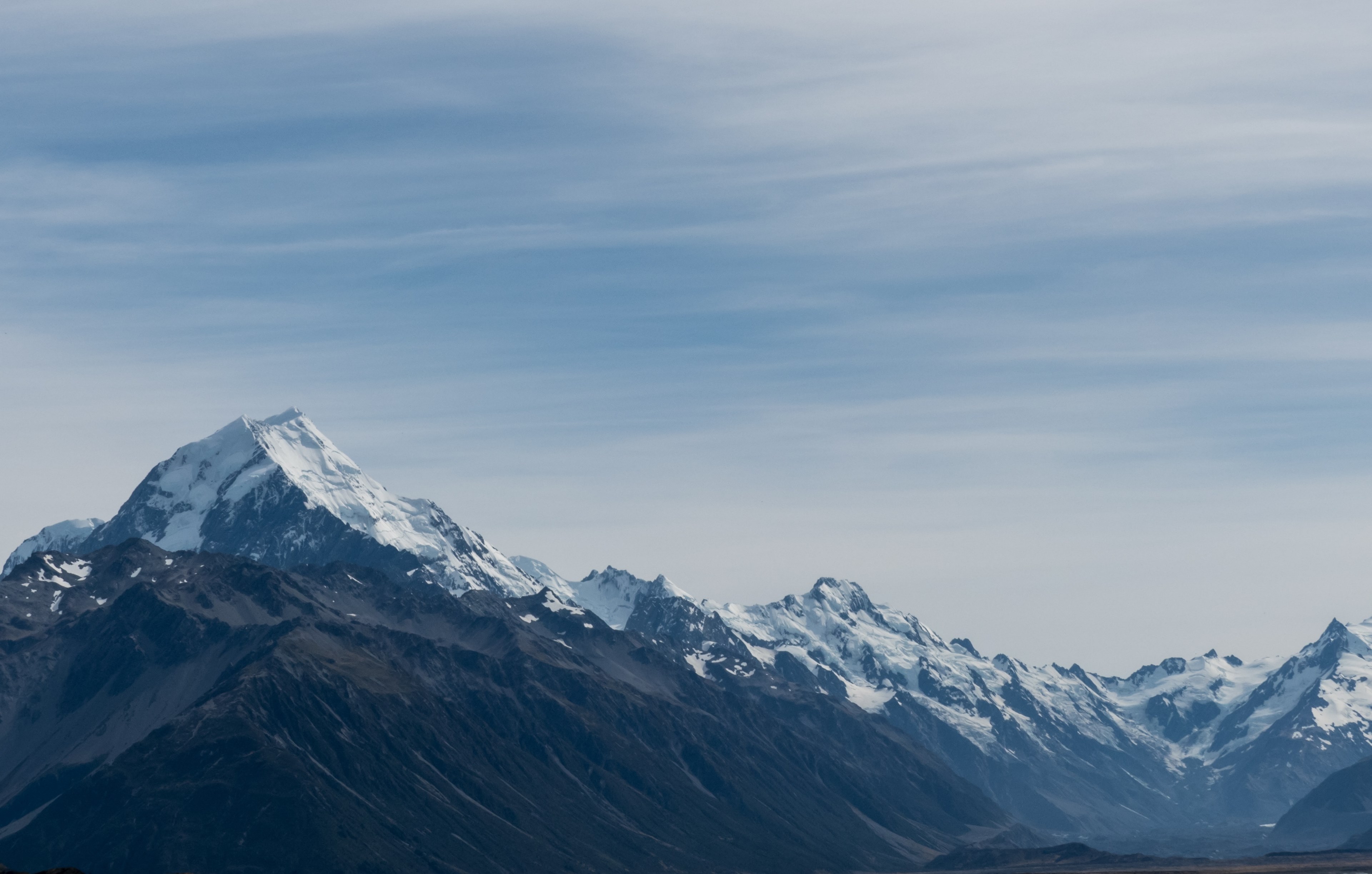 a tall snowy peak in southern alps on a cold day, the southern alps 4k, HD Wallpaper