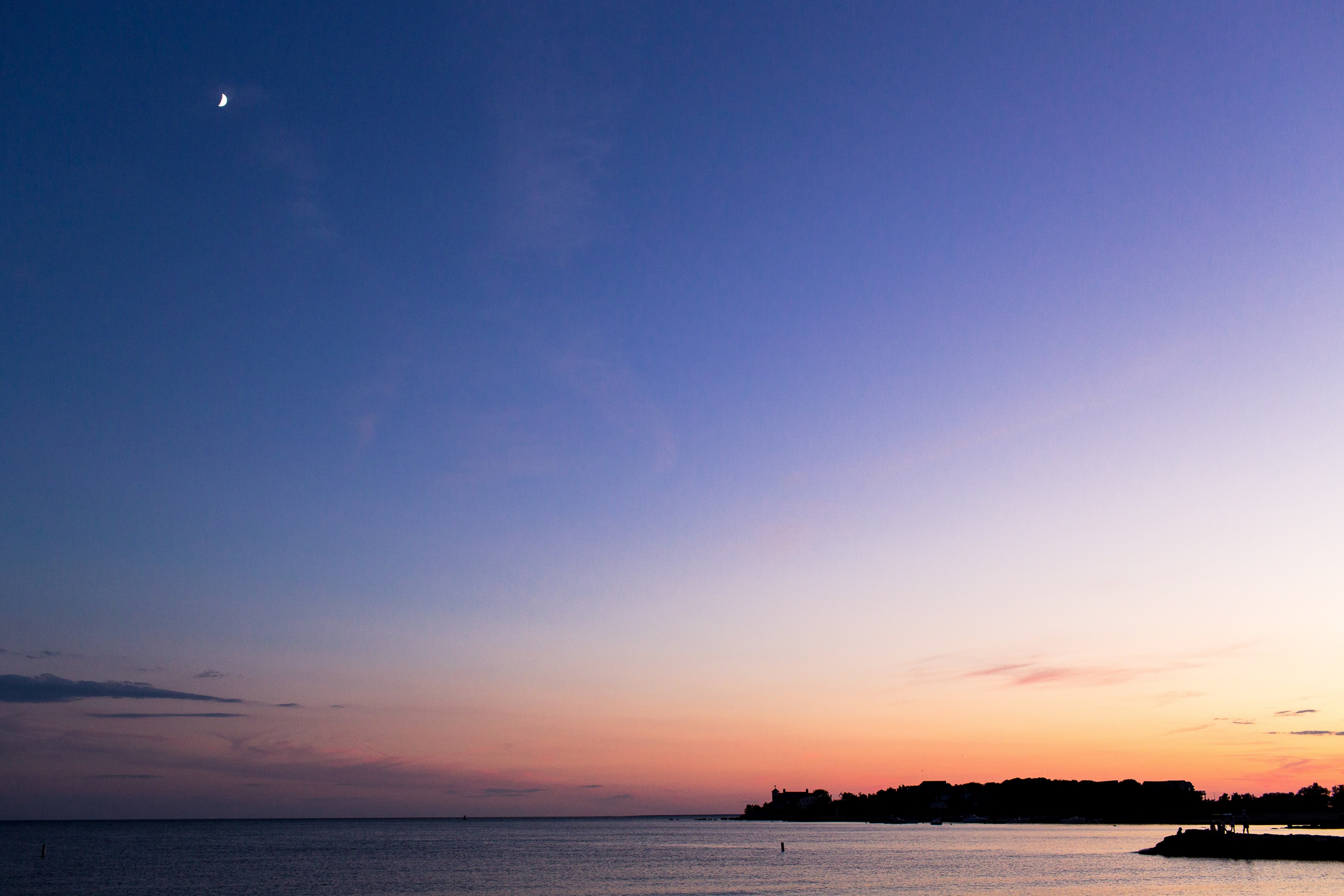 jetty beach at night moon and new silver beach 4k, HD Wallpaper