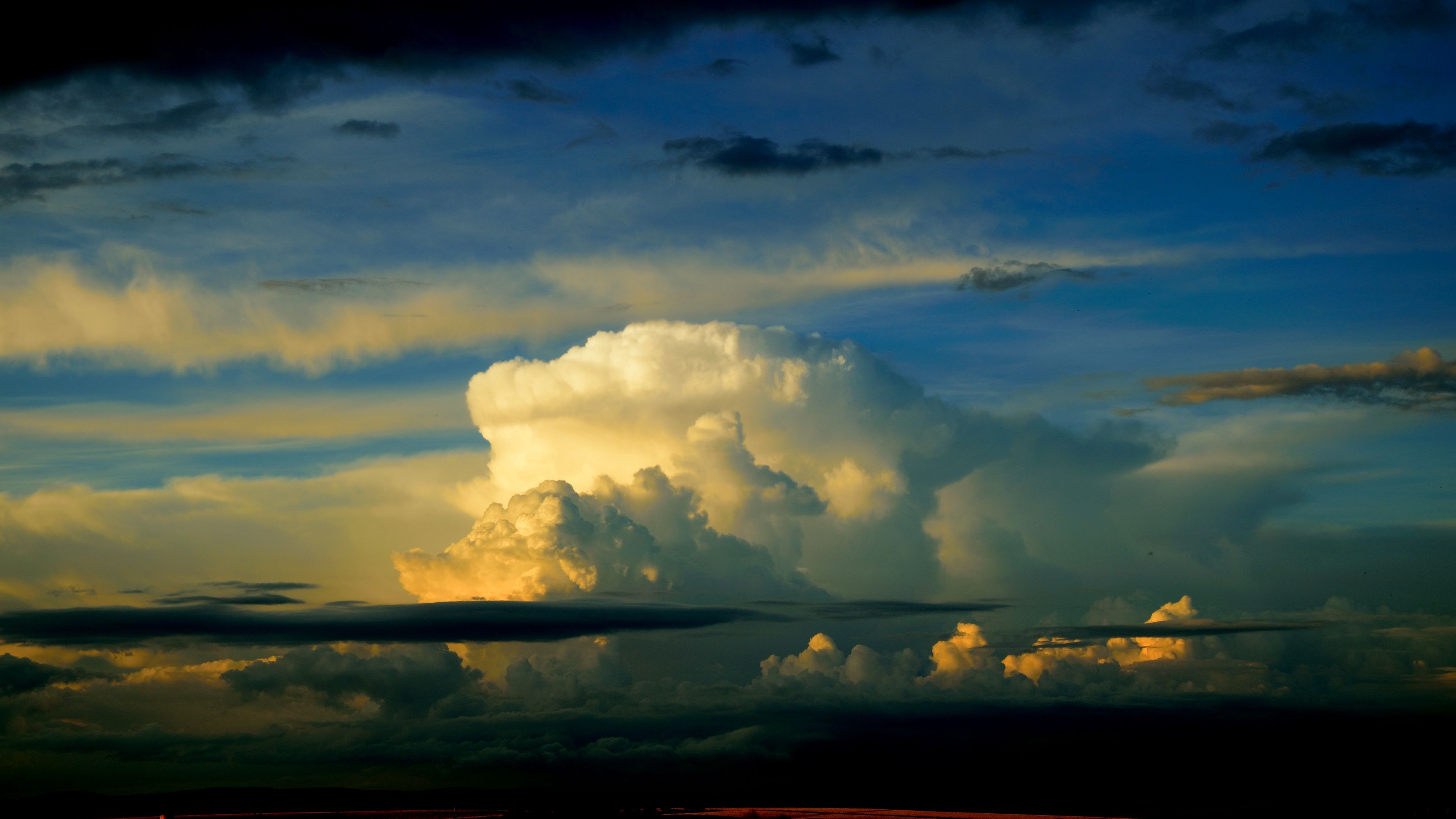 sky, clouds, overcast, 4k, HD Wallpaper